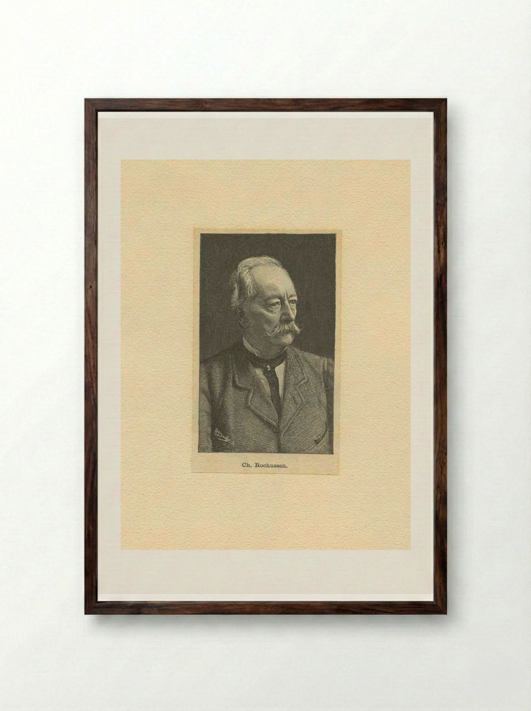 Portrait of Charles Rochussen - Charles Rochussen - Framed Print Dark Wood