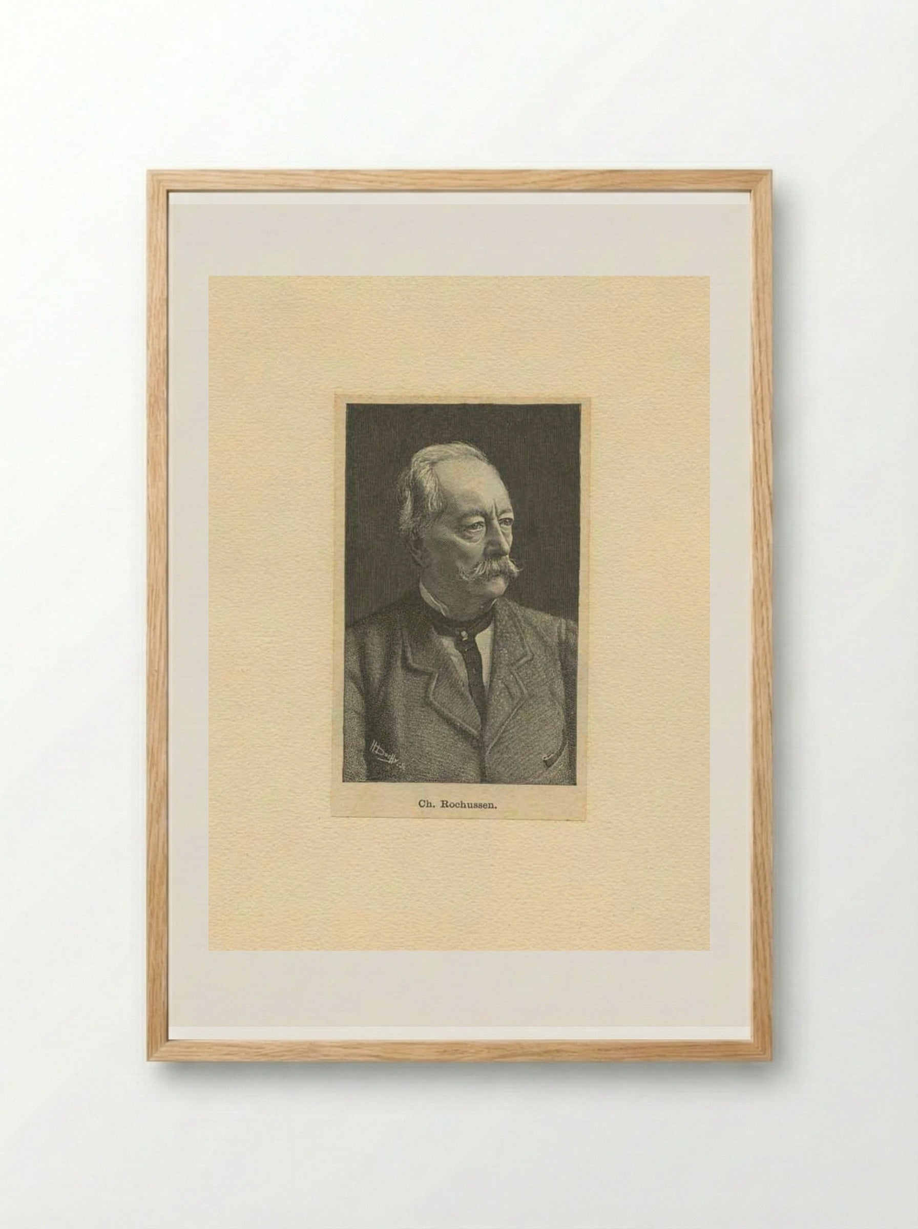 Portrait of Charles Rochussen - Charles Rochussen - Framed Print Wood