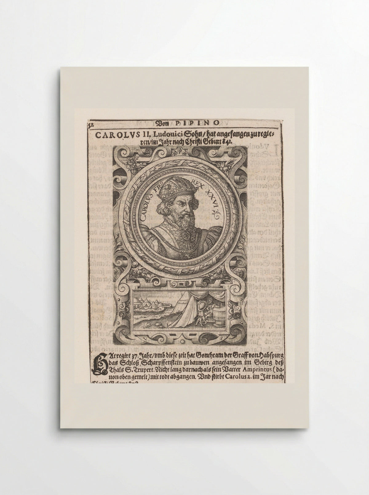 Portrait of Charles the Bald - Johann Bussemacher - Poster