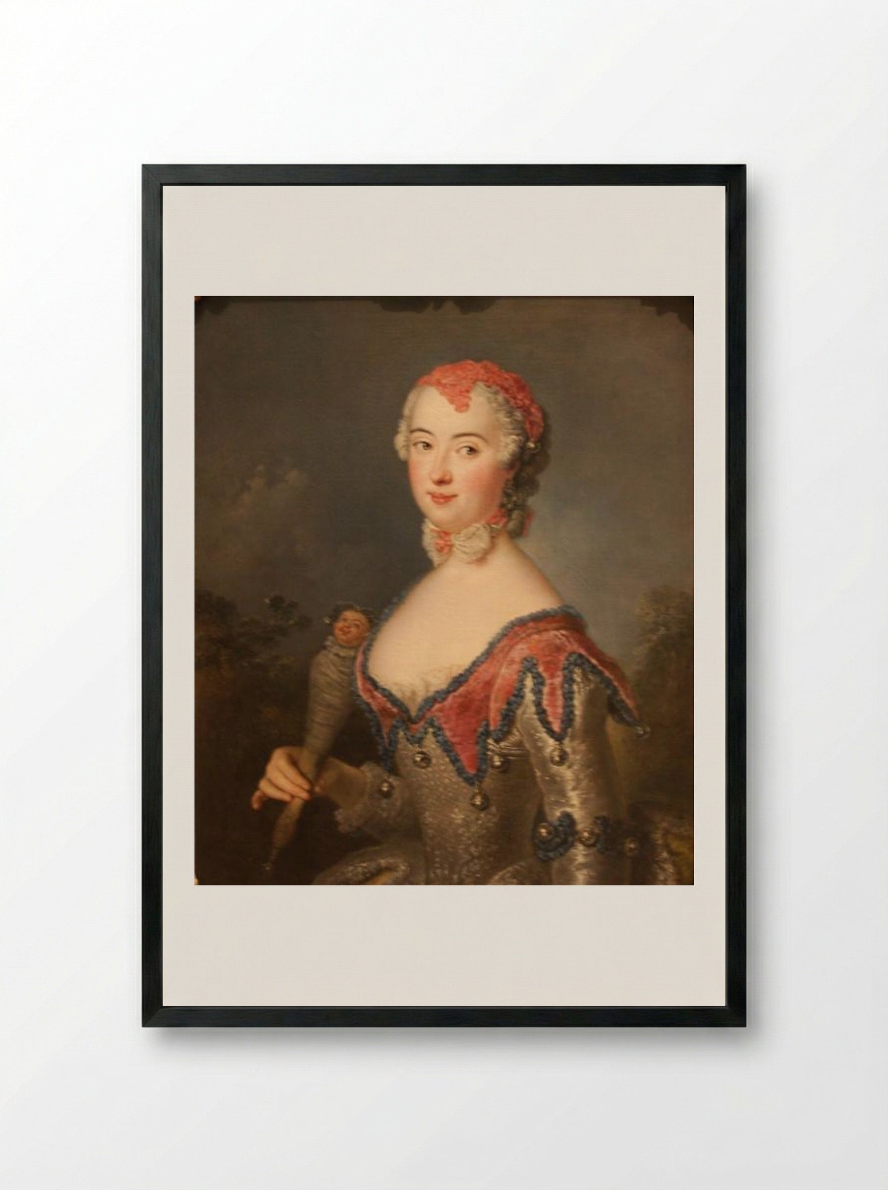 Portrait of Charlota Fredrika Sparre - Antoine Pesne - Framed Print Black