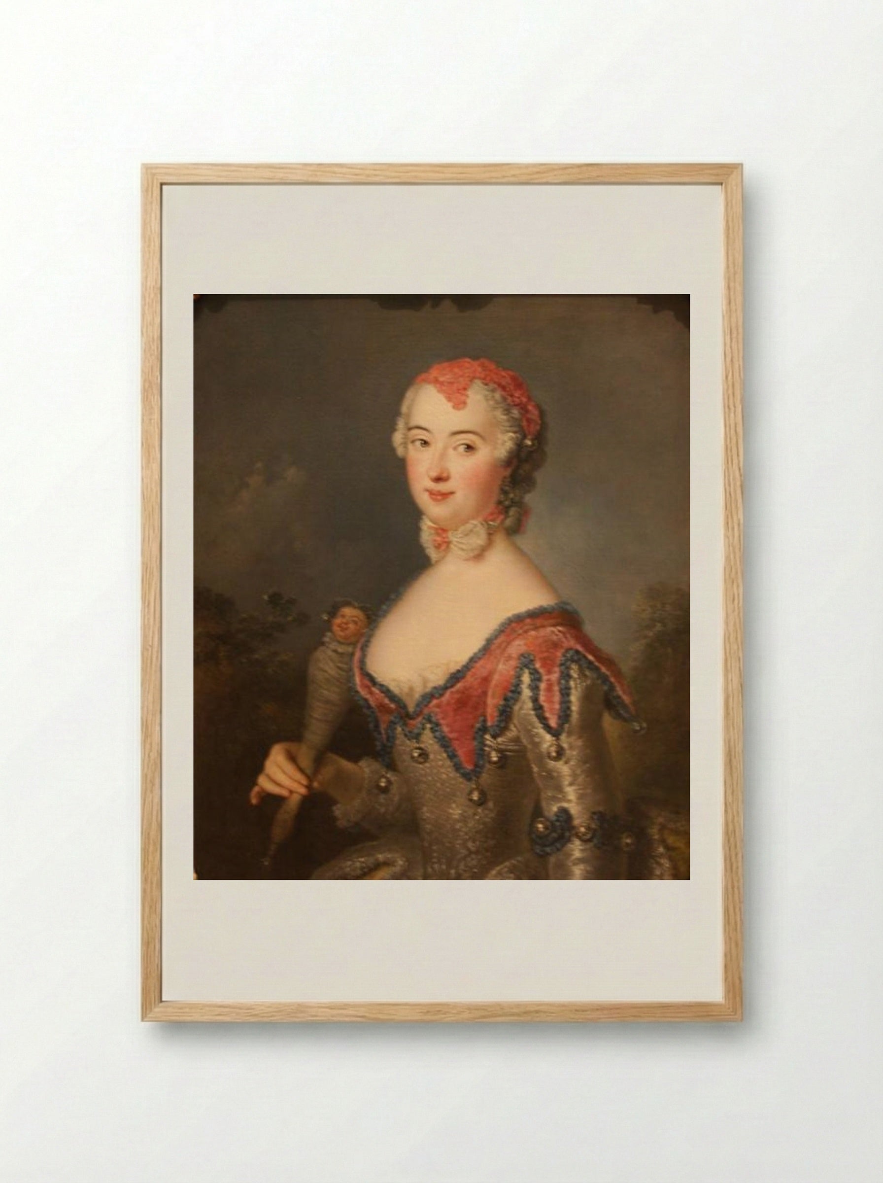 Portrait of Charlota Fredrika Sparre - Antoine Pesne - Framed Print Wood