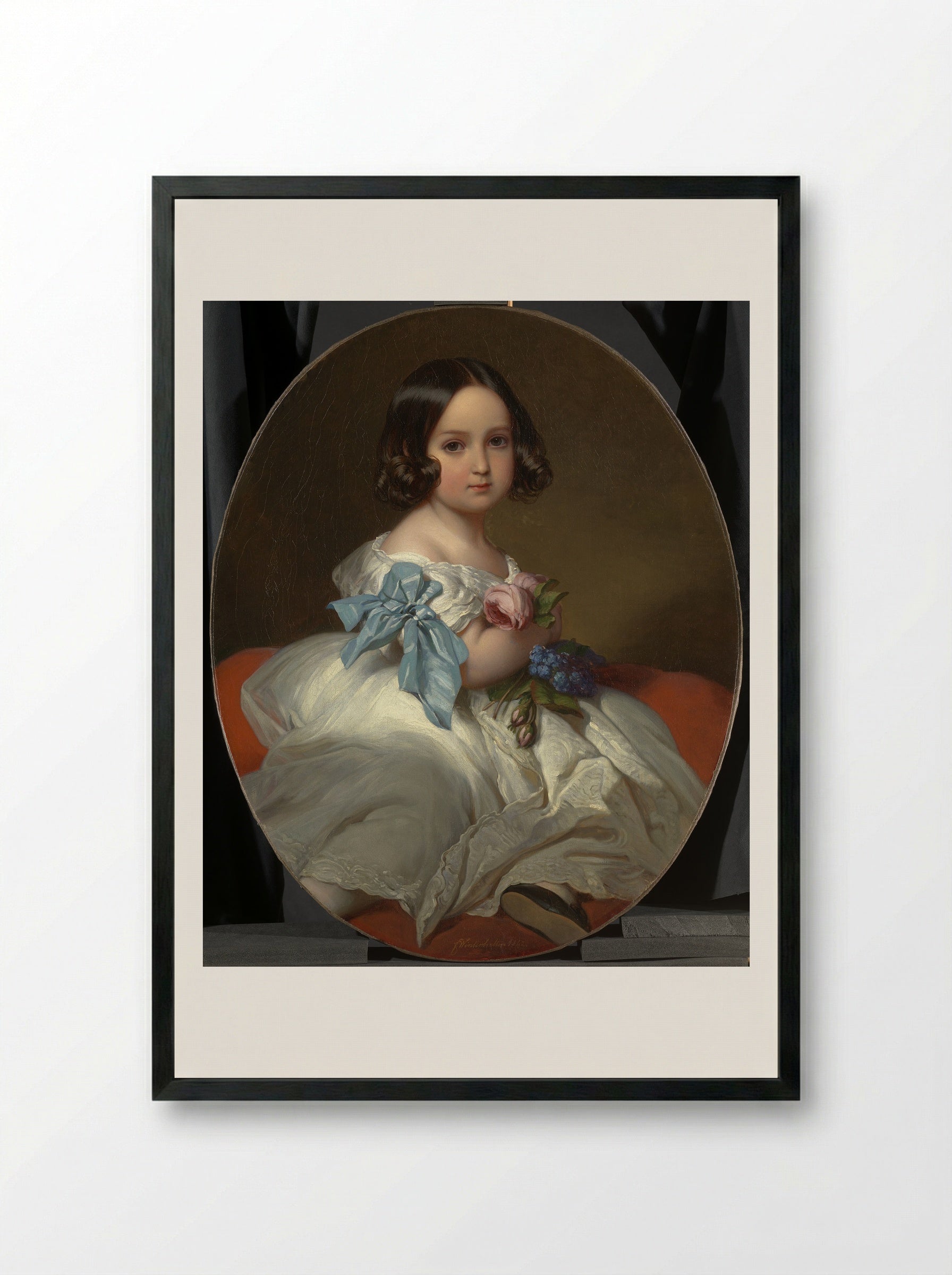 Portrait of Charlotte of Belgium - Franz Xaver Winterhalter - Framed Print Black