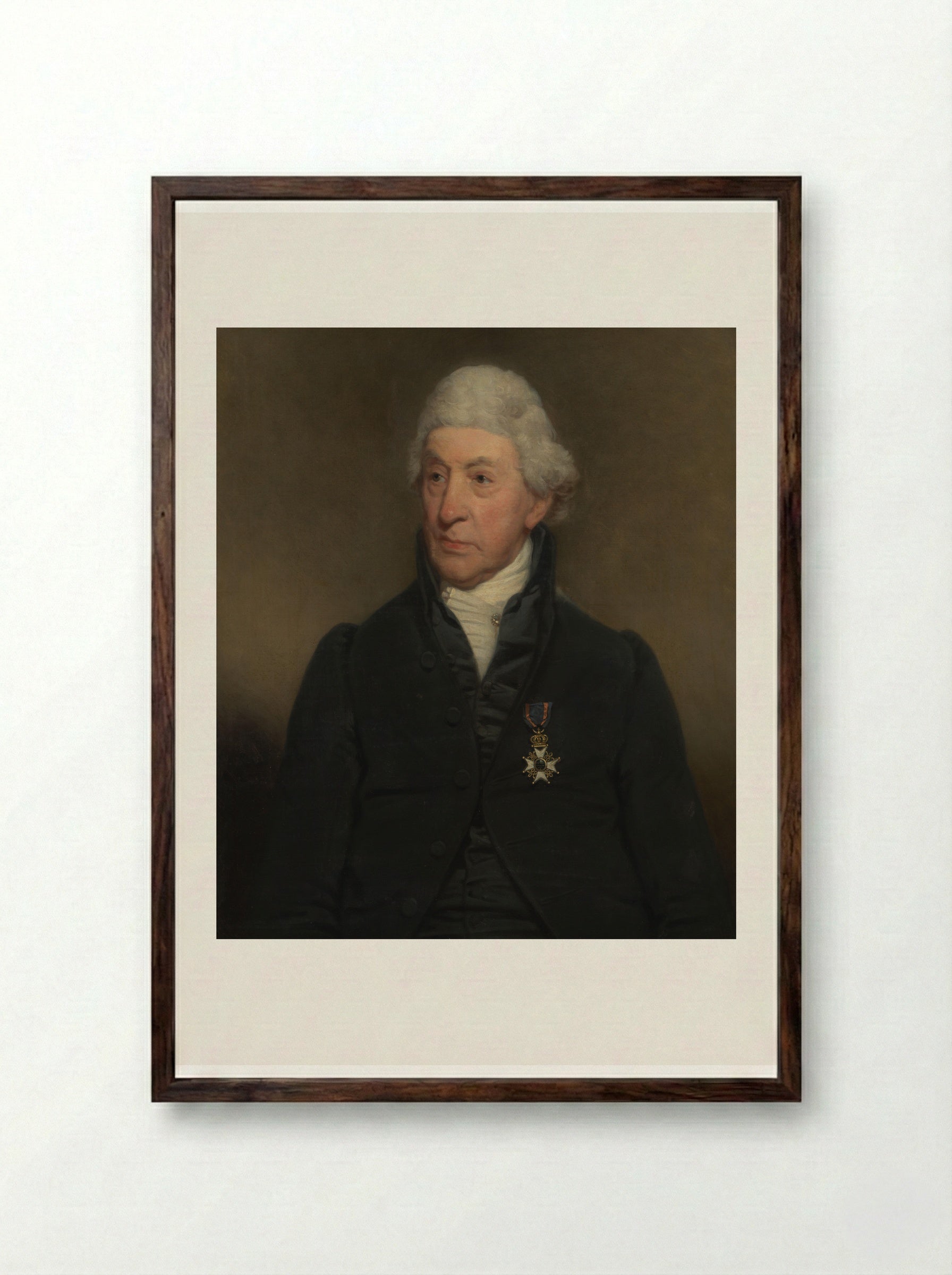 Portrait of Christiaan Everhard Vaillant - Charles Howard Hodges - Framed Print Dark Wood