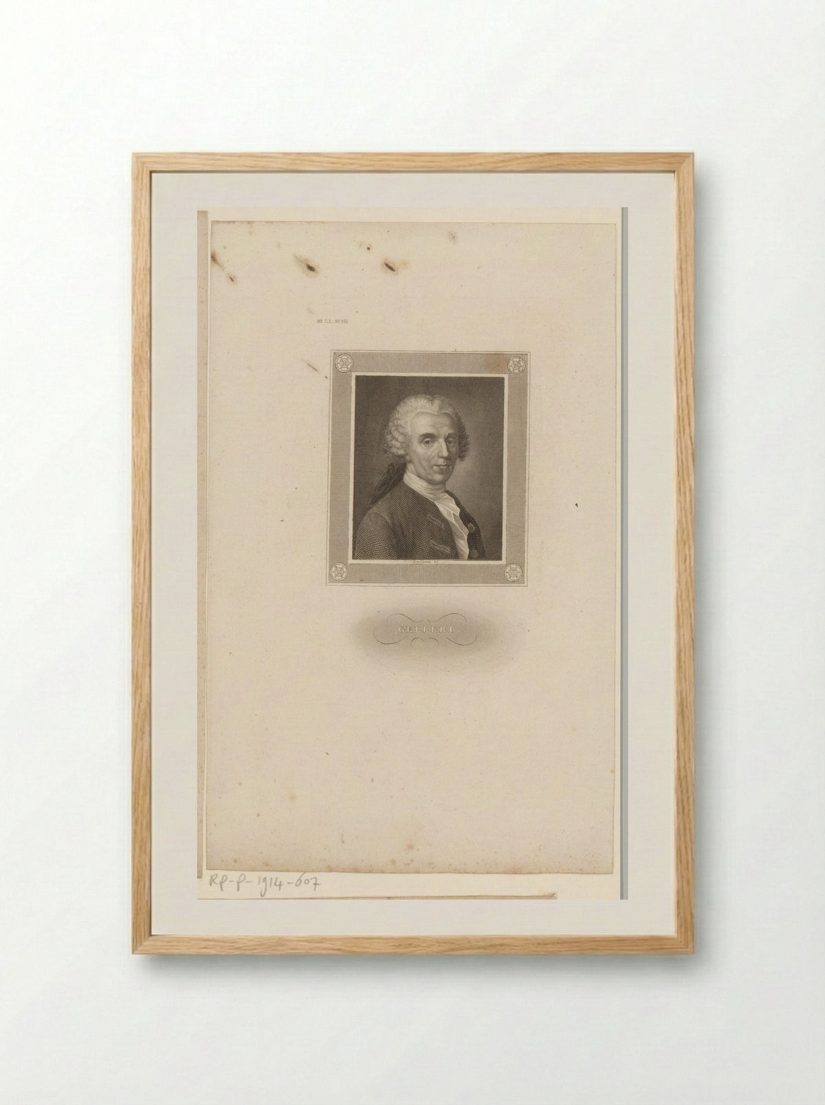 Portrait of Christian Fürchtegott Gellert - Bibliographisches Institut - Framed Print Wood