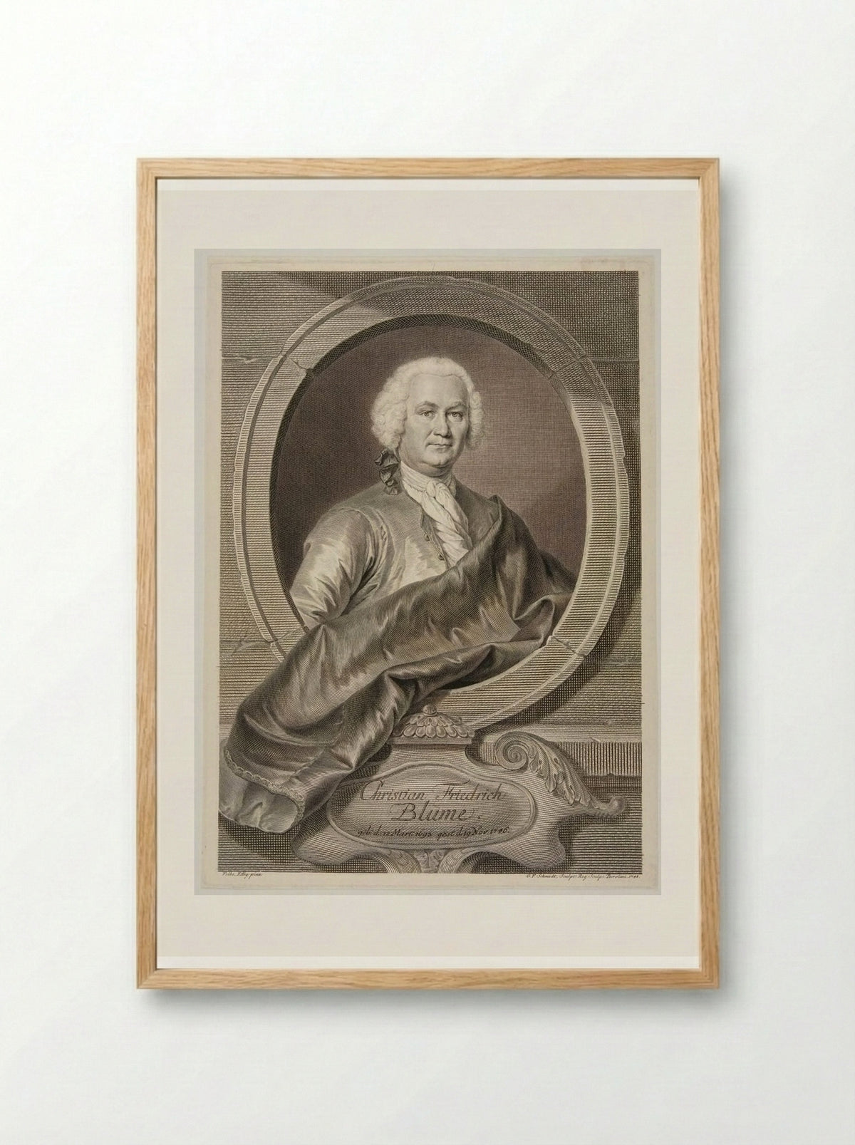 Portrait of Christian Friedrich Blume - Georg Friedrich Schmidt - Framed Print Wood
