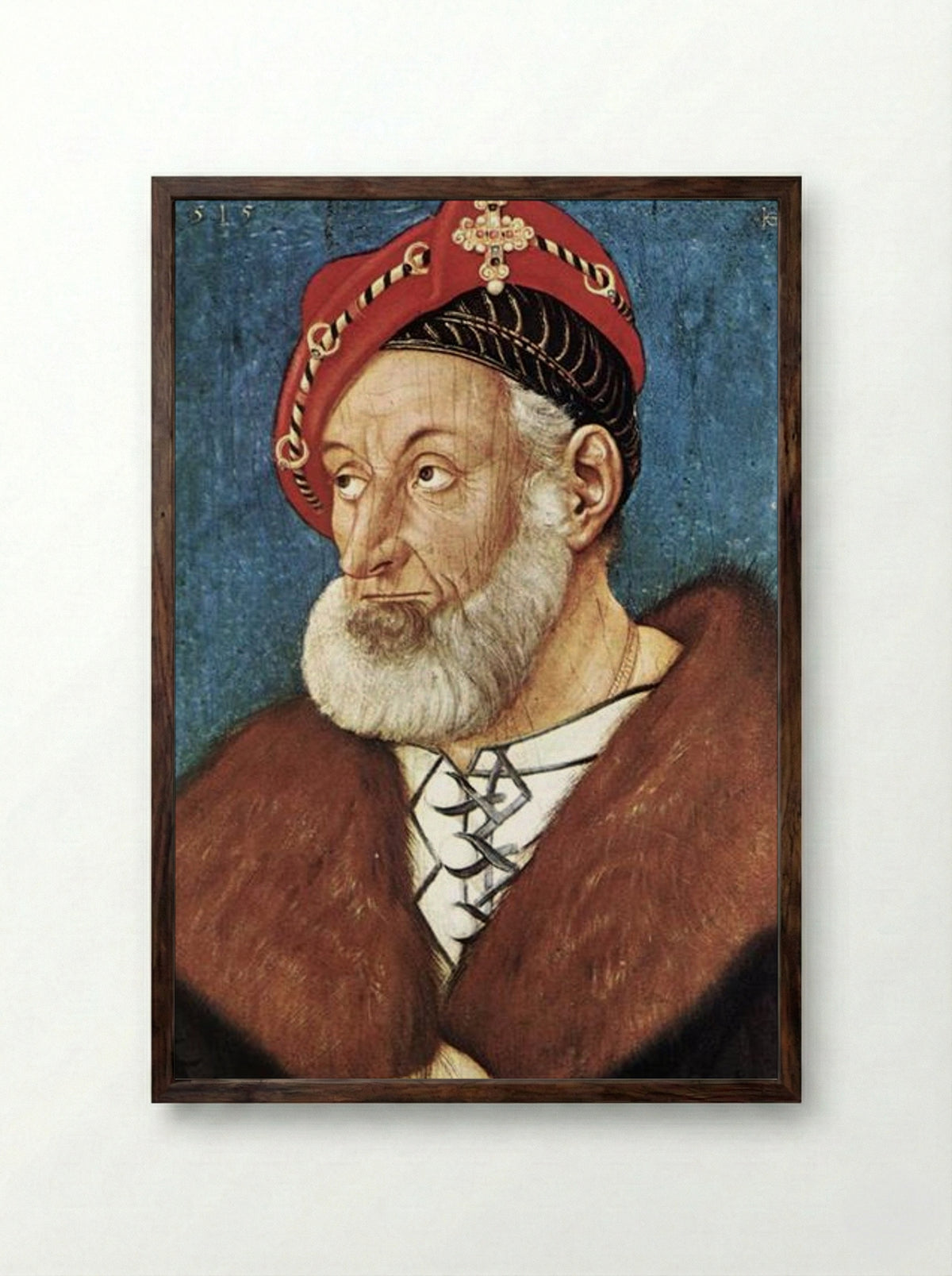 Portrait of Christoph I, Margrave of Baden - Hans Baldung - Framed Print Dark Wood