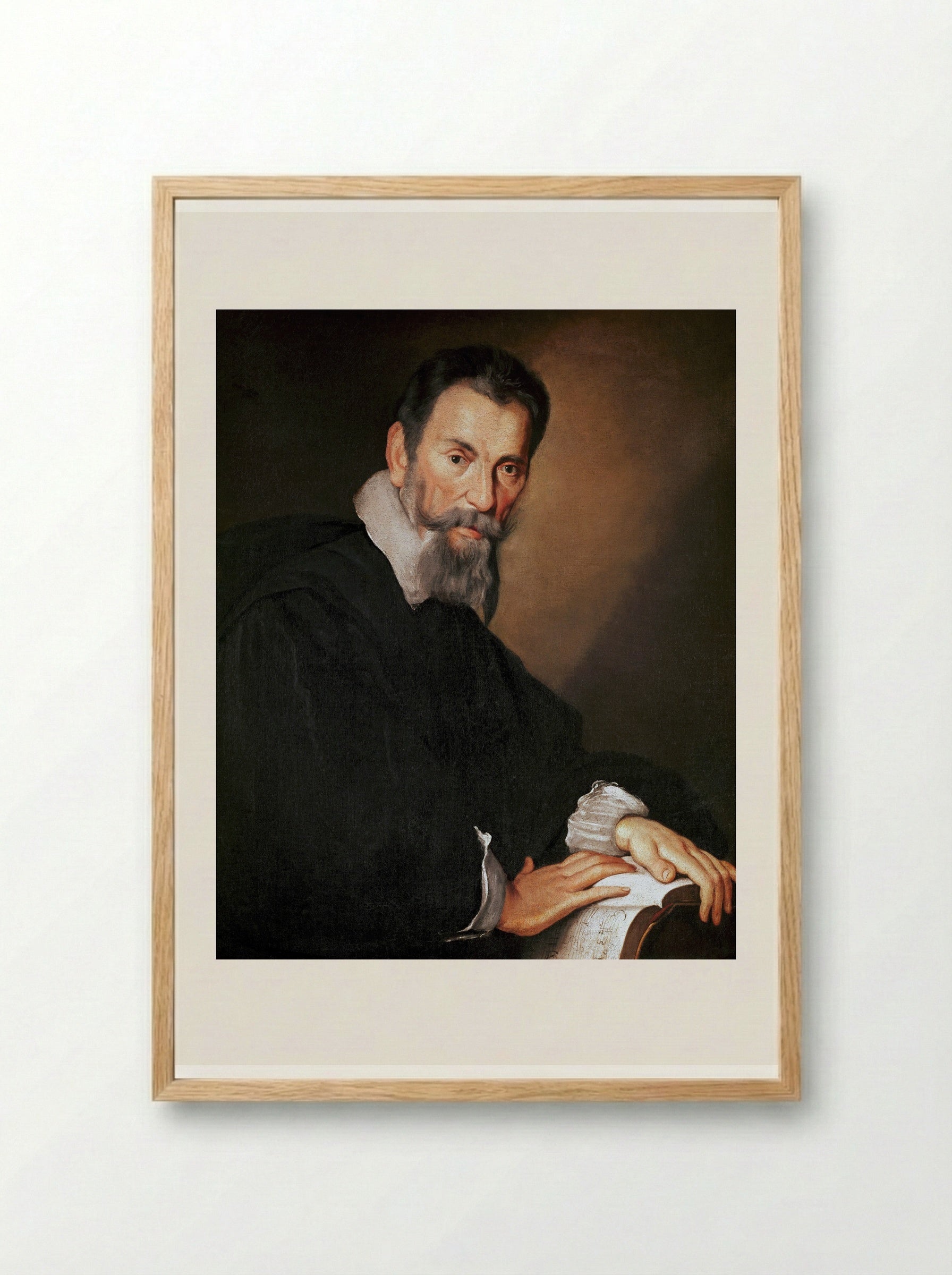 Portrait of Claudio Monteverdi - Bernardo Strozzi - Framed Print Wood