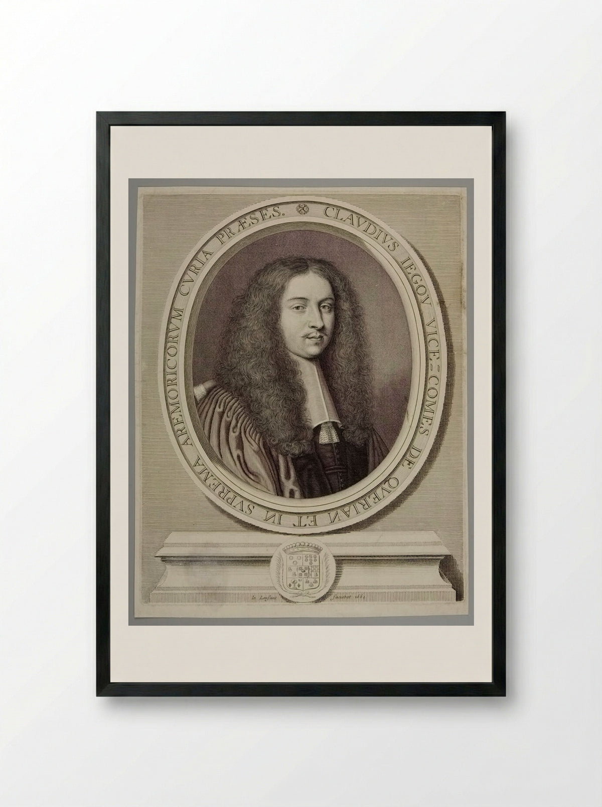Portrait of Claudius Jegou - Jean Lenfant - Framed Print Black
