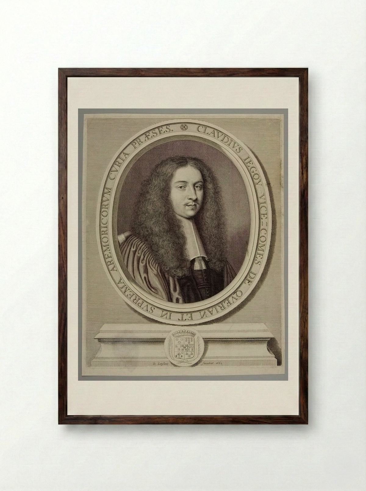 Portrait of Claudius Jegou - Jean Lenfant - Framed Print Dark Wood