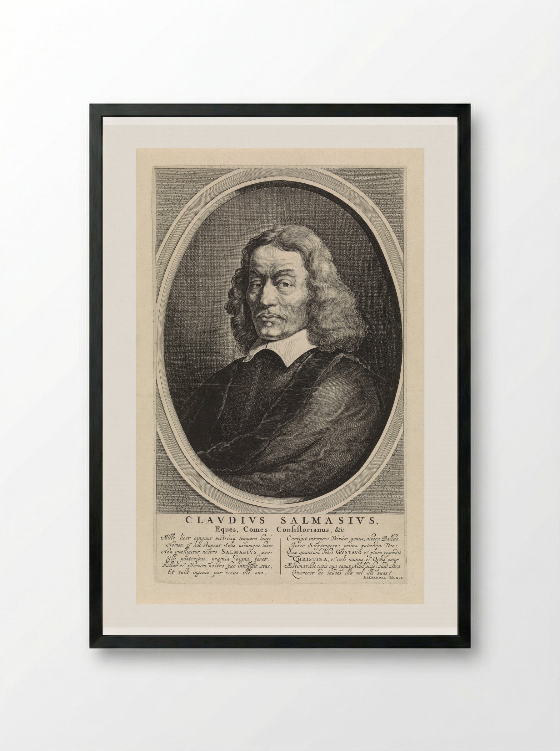 Portrait of Claudius Salmasius - Theodor Matham - Framed Print Black