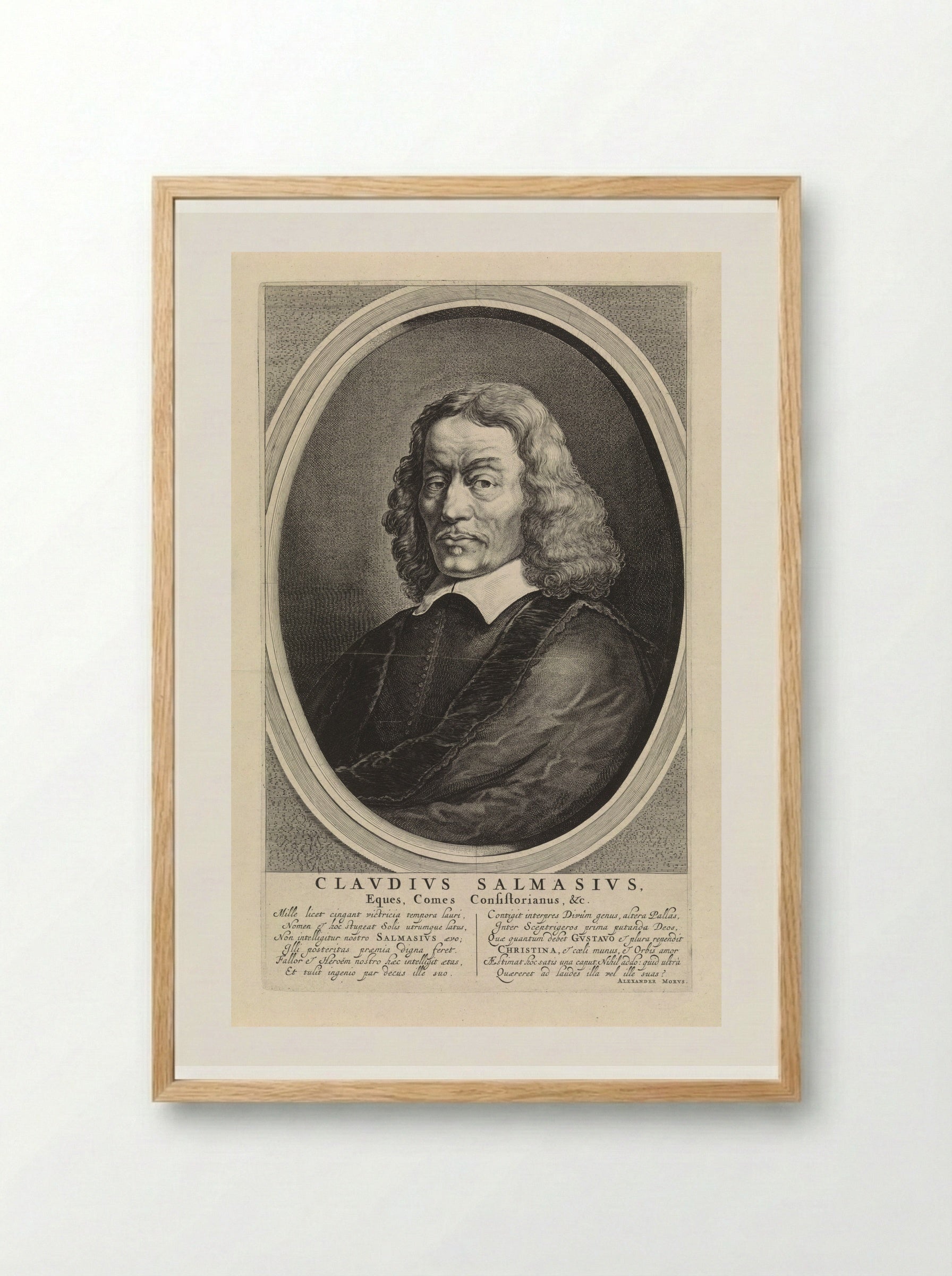 Portrait of Claudius Salmasius - Theodor Matham - Framed Print Wood