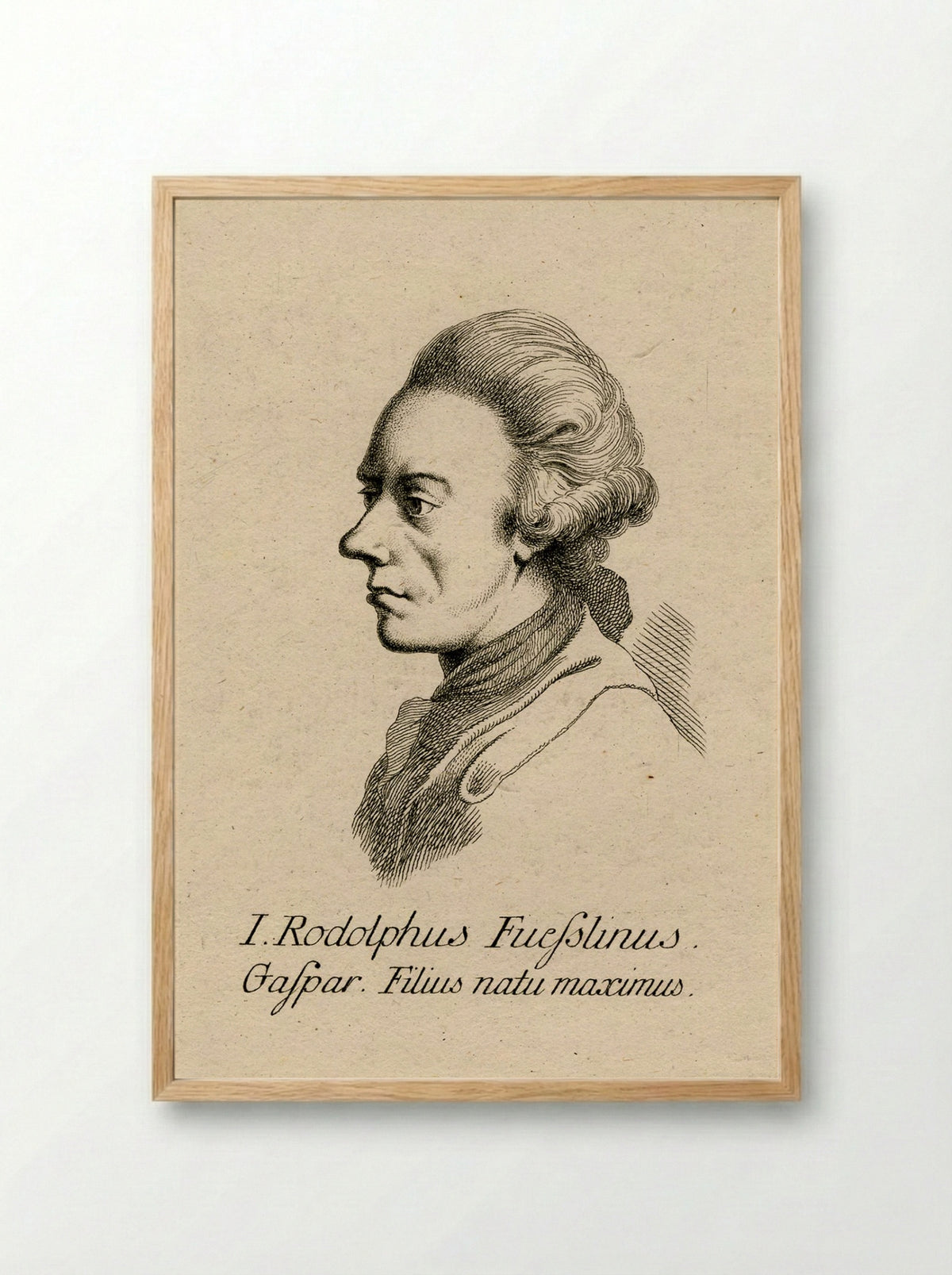 Portrait of Conrad Meyer - Rudolf Füssli - Framed Print Wood