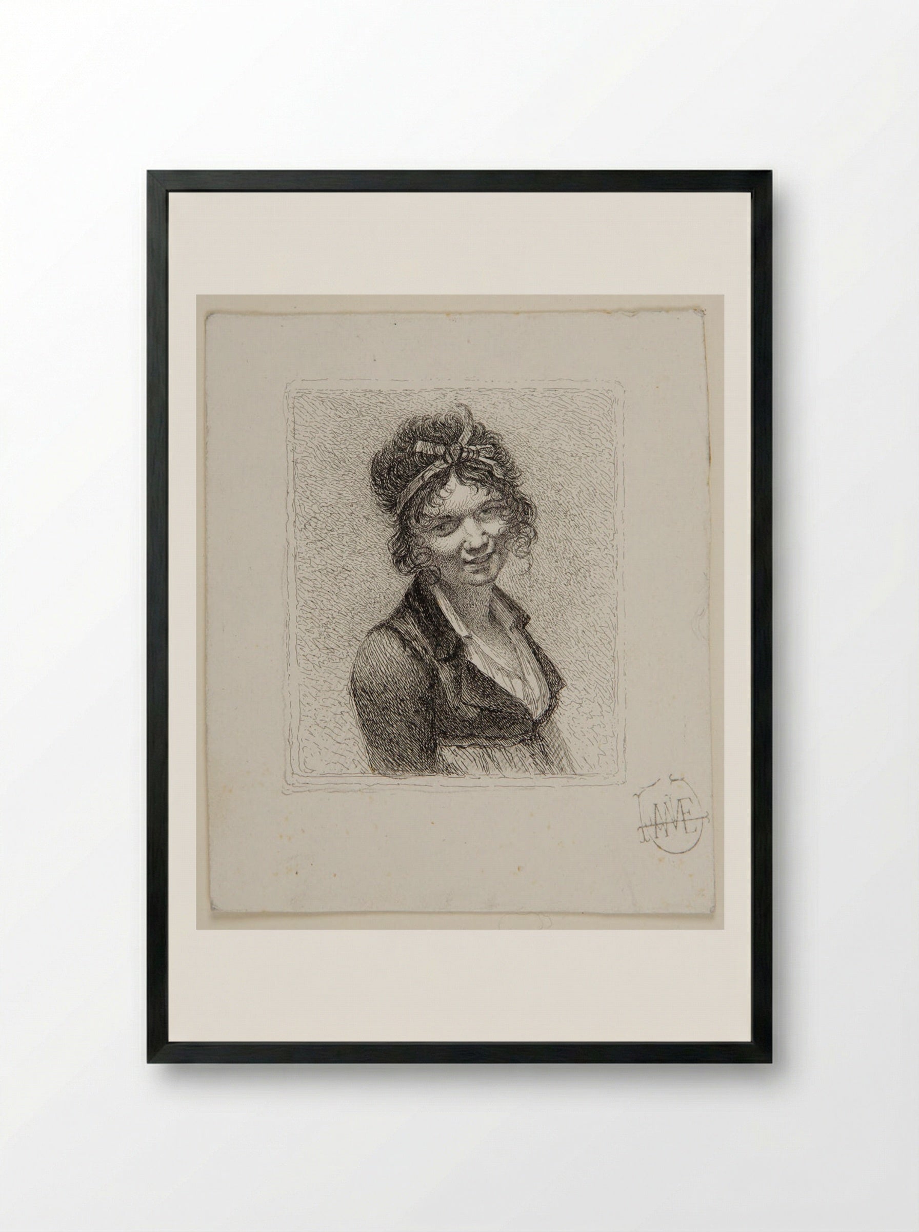 Portrait of Constance Mayer - Léopold Flameng - Framed Print Black