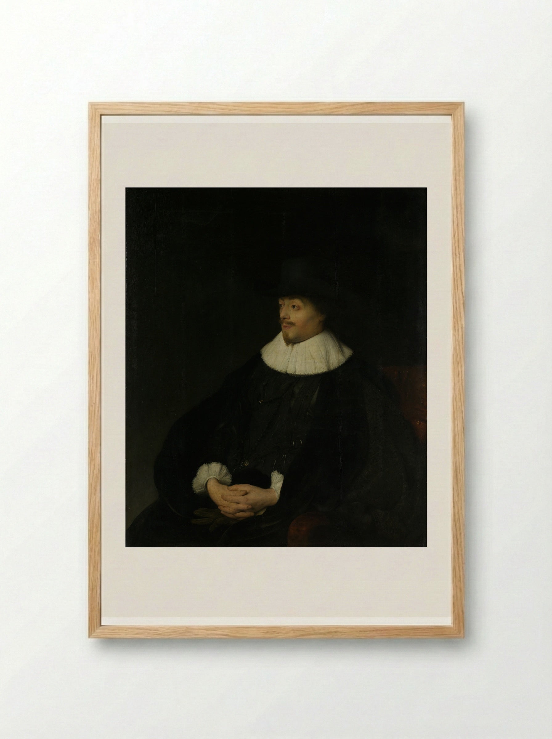 Portrait of Constantijn Huygens - Jan Lievens - Framed Print Wood