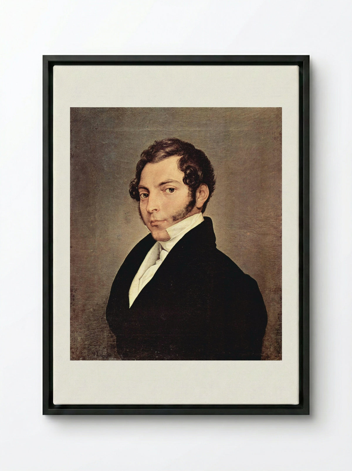 Portrait of Conte Ninni - Francesco Hayez - Framed Canvas Black