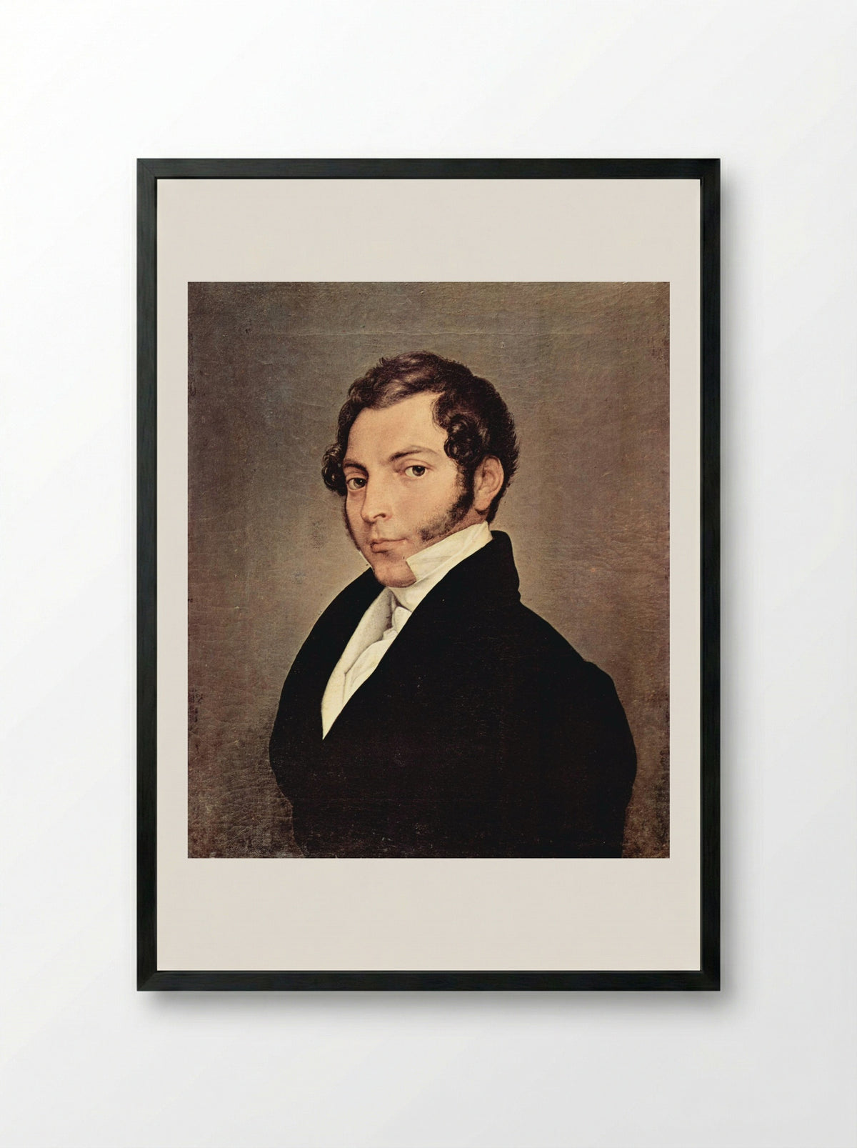 Portrait of Conte Ninni - Francesco Hayez - Framed Print Black