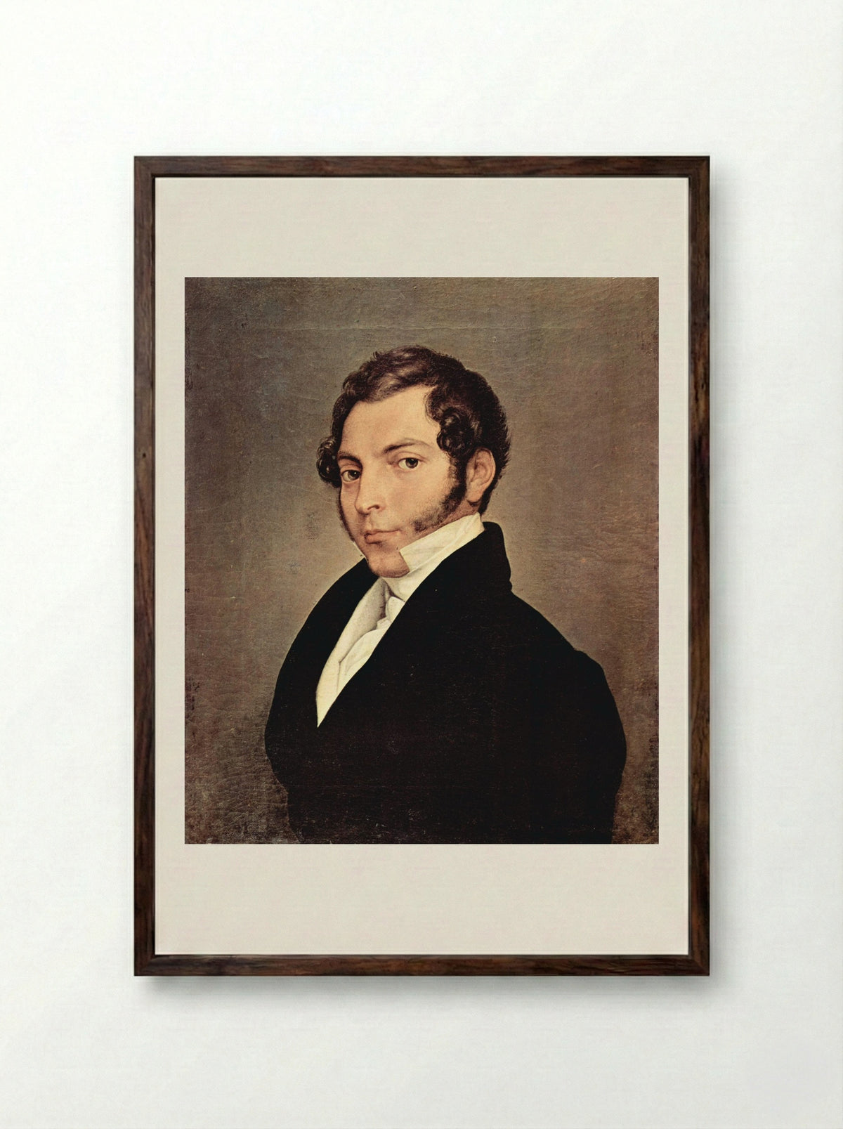 Portrait of Conte Ninni - Francesco Hayez - Framed Print Dark Wood