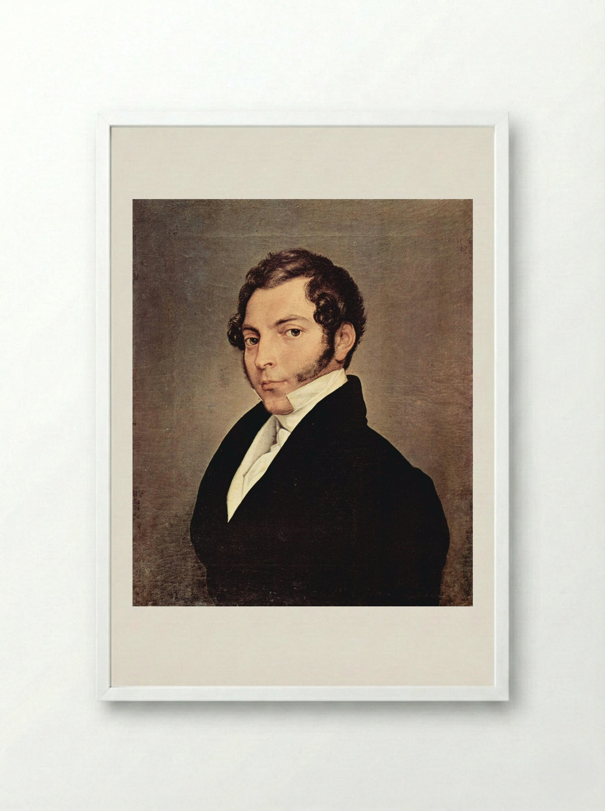 Portrait of Conte Ninni - Francesco Hayez - Framed Print White
