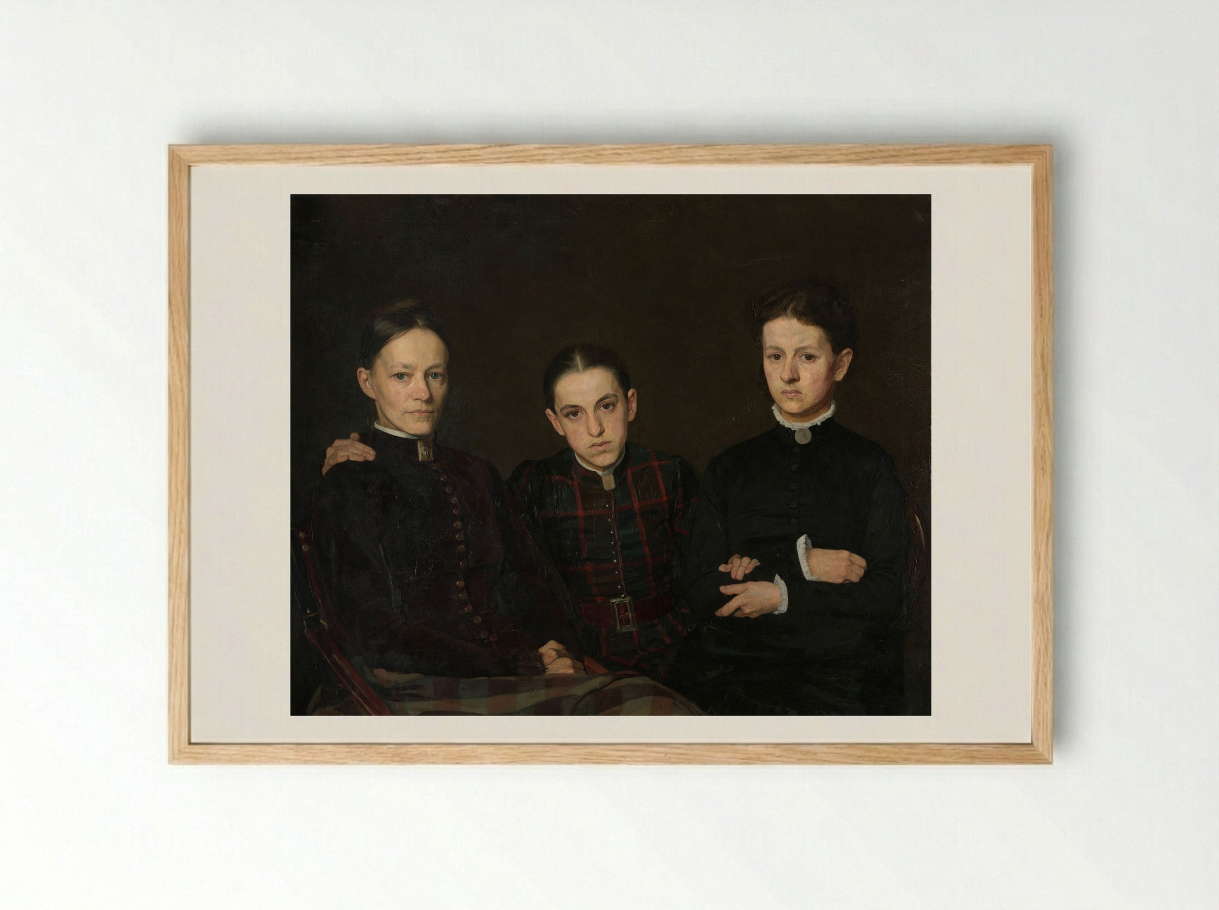 Portrait of Cornelia, Clara and Johanna Veth - Jan Veth - Framed Print Wood