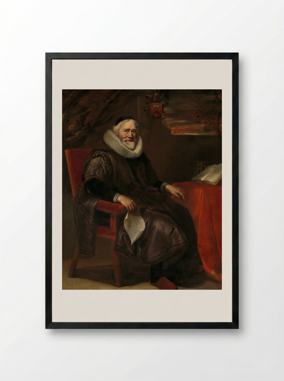 Portrait of Cornelis Nuyts - Jürgen Ovens - Framed Print Black