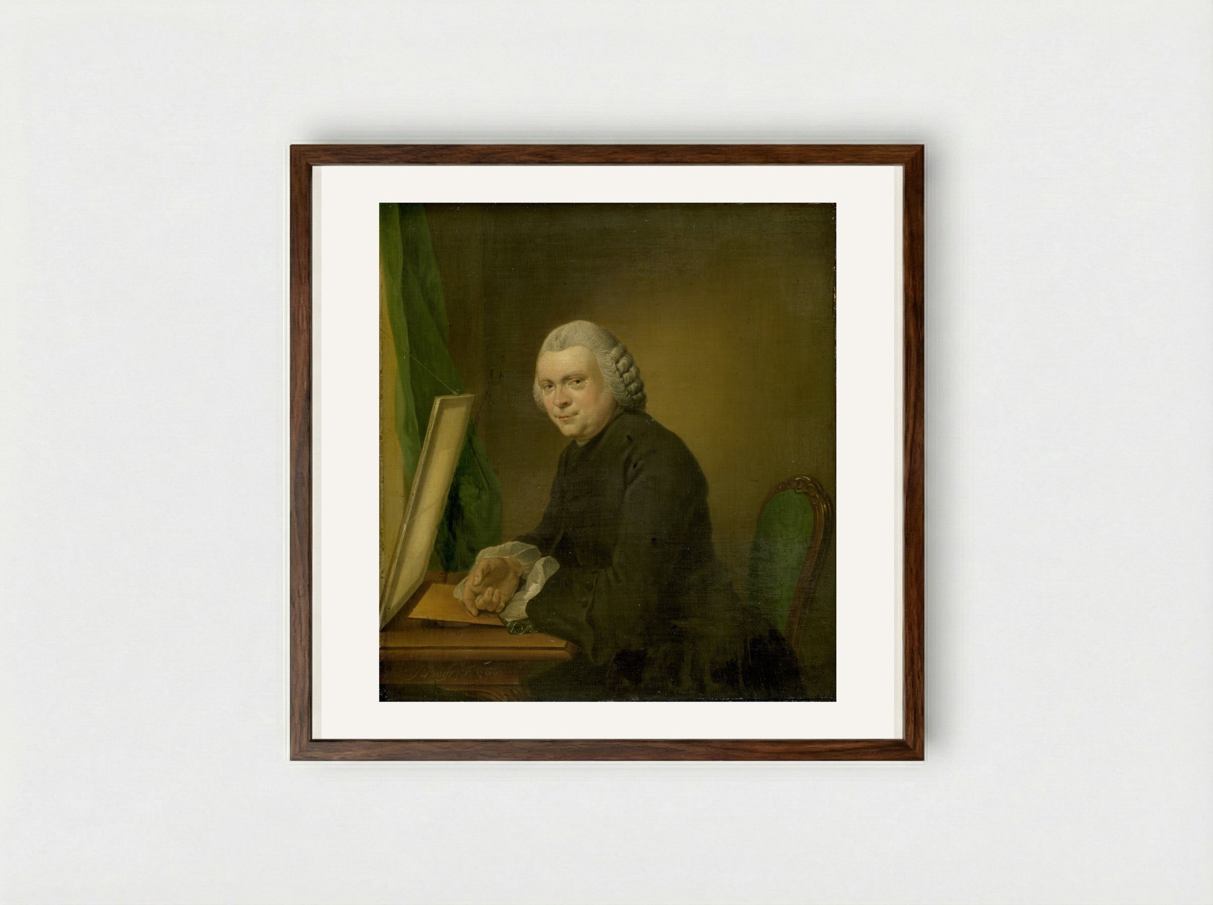 Portrait of Cornelis Ploos van Amstel - Jacobus Buys - Framed Print Dark Wood