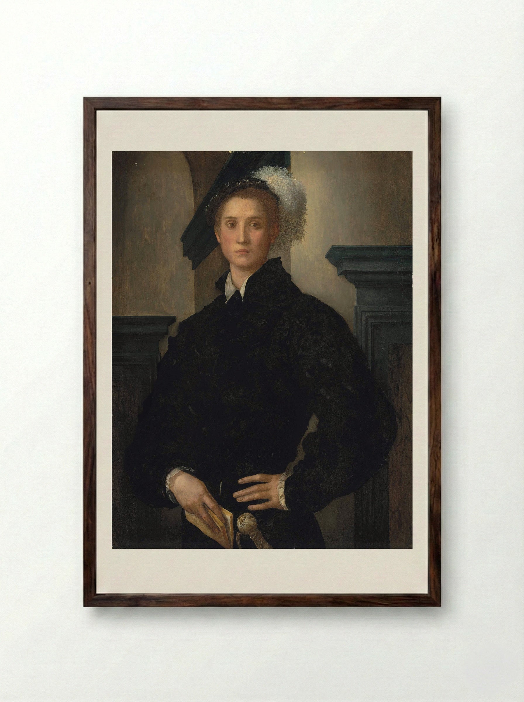 Portrait of Cosimo I de' Medici - Jacopo Pontormo - Framed Print Dark Wood