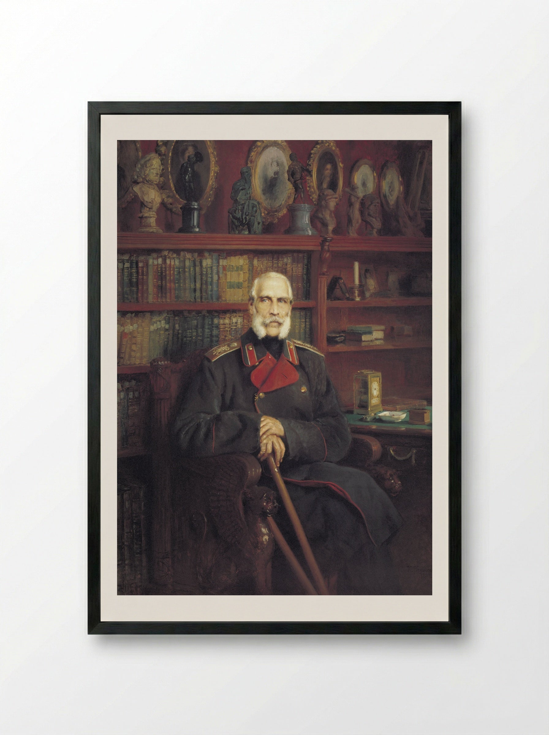 Portrait of Count Sergei Grigoriyevich Stroganov - Konstantin Makovsky - Framed Print Black