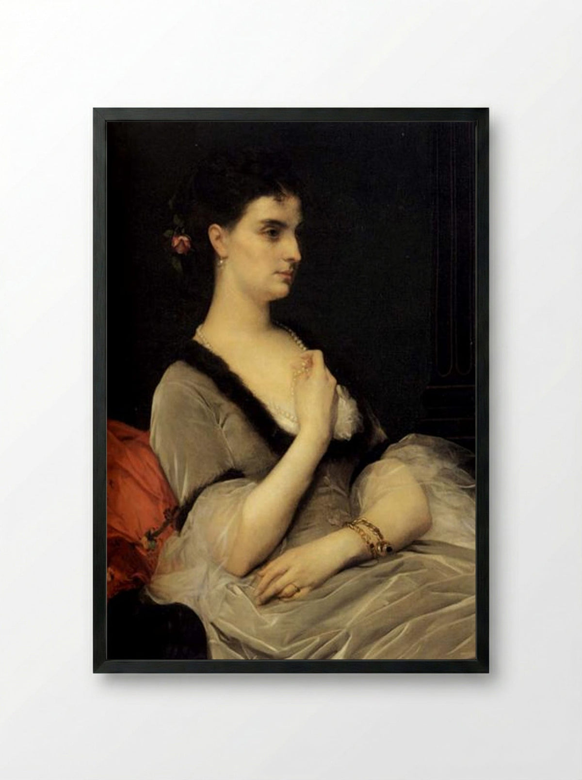 Portrait of Countess E.A. Vorontova-Dashkova - Alexandre Cabanel - Framed Print Black