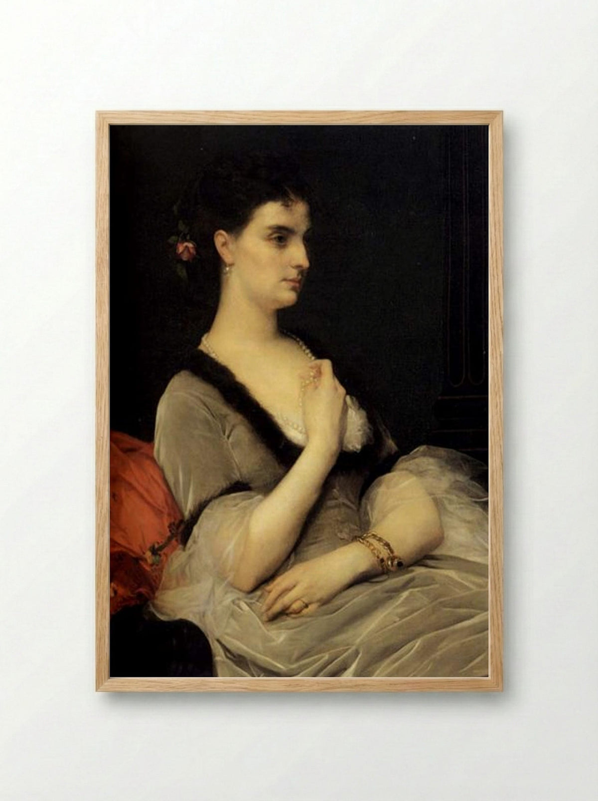 Portrait of Countess E.A. Vorontova-Dashkova - Alexandre Cabanel - Framed Print Wood
