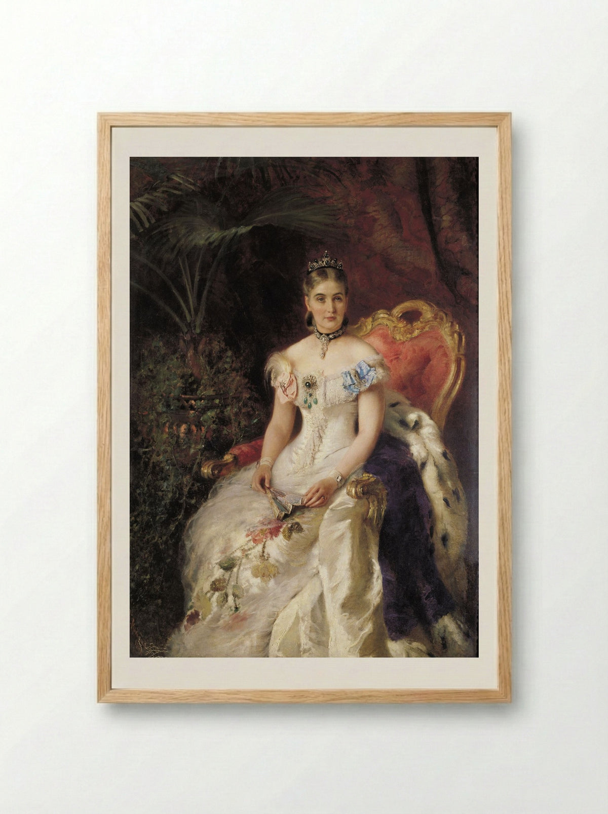 Portrait of Countess Maria Mikhailovna Volkonskaya - Konstantin Makovsky - Framed Print Wood