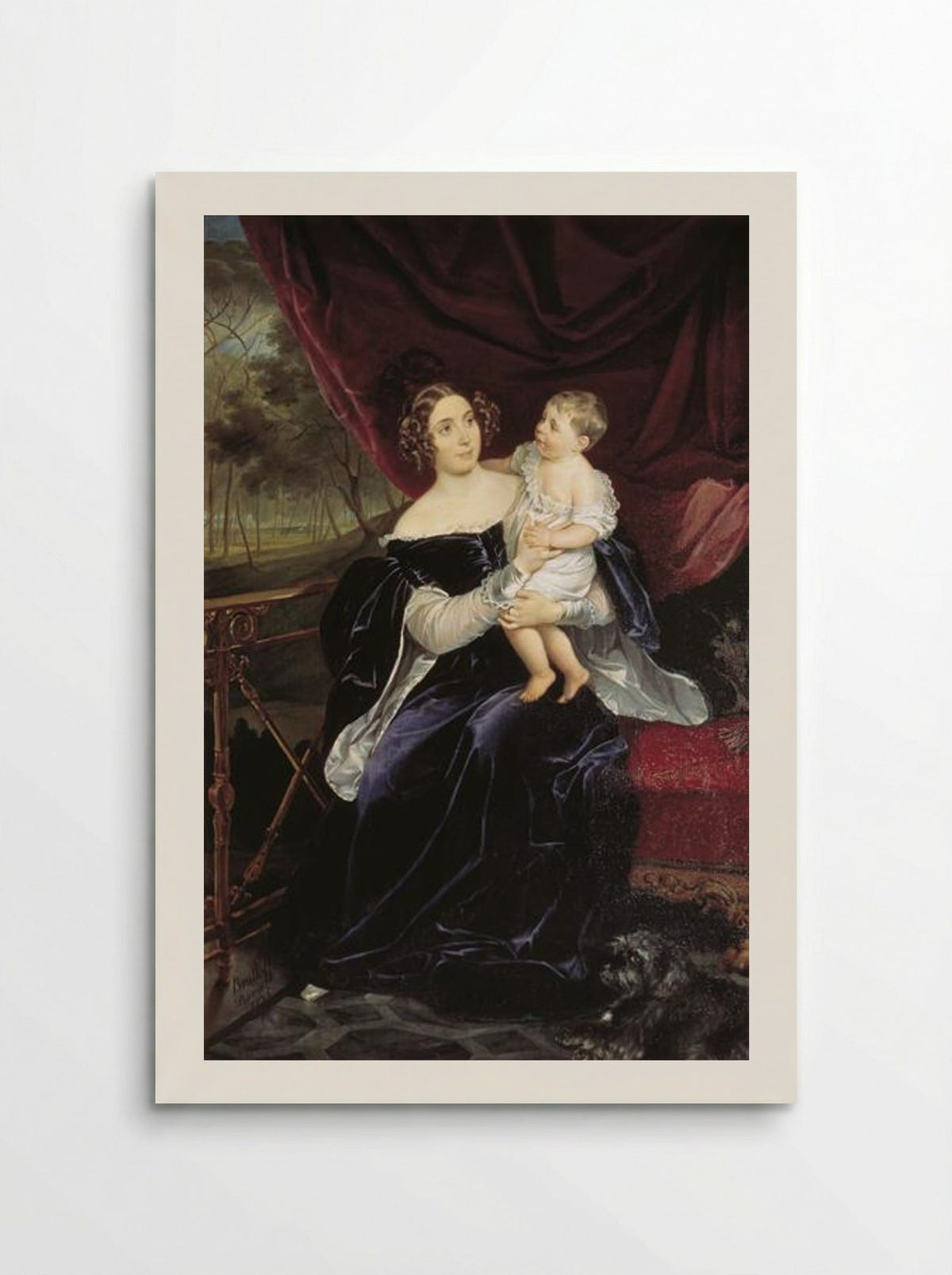 Portrait of Countess O. I. Orlova-Davydova and Her Daughter - Karl Bryullov - Poster