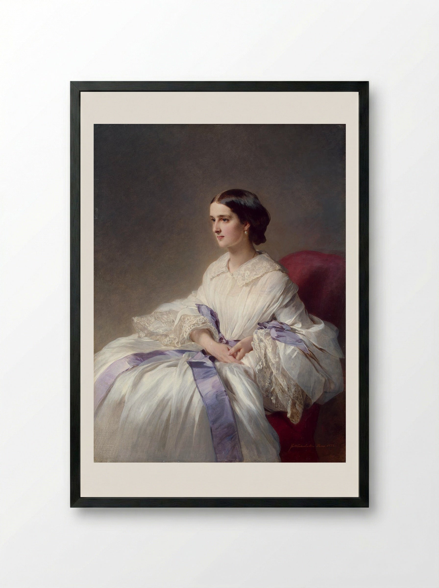 Portrait of Countess Olga Shuvalova - Franz Xaver Winterhalter - Framed Print Black