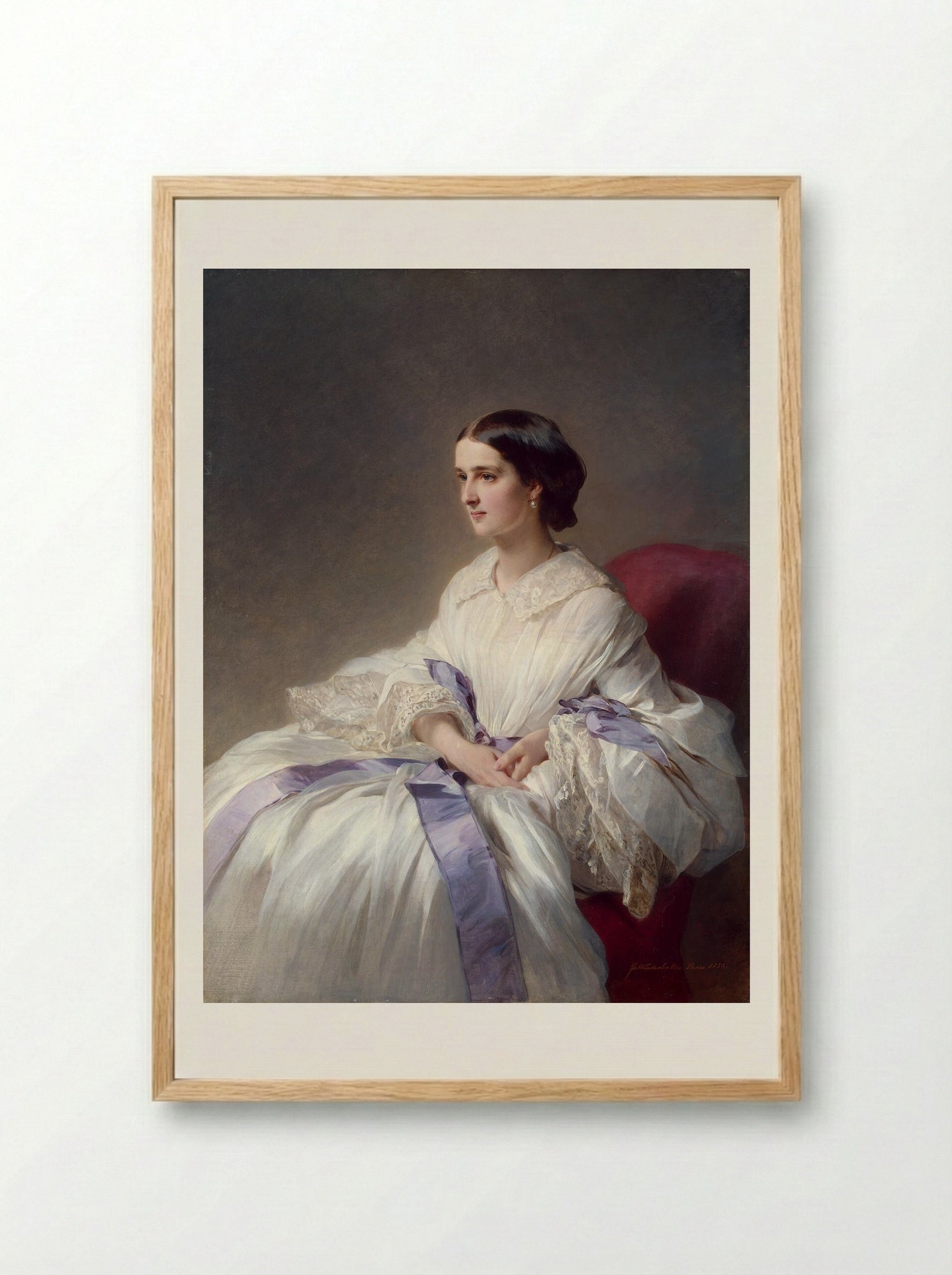 Portrait of Countess Olga Shuvalova - Franz Xaver Winterhalter - Framed Print Wood