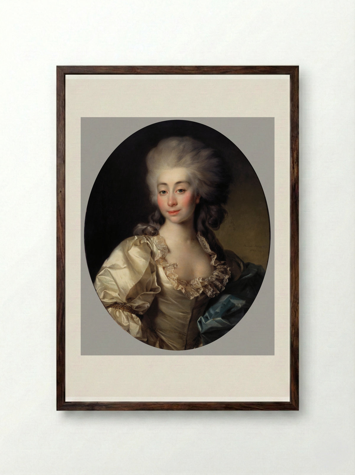 Portrait of Countess Ursula Mniszek - Dmitry Levitzky - Framed Print Dark Wood