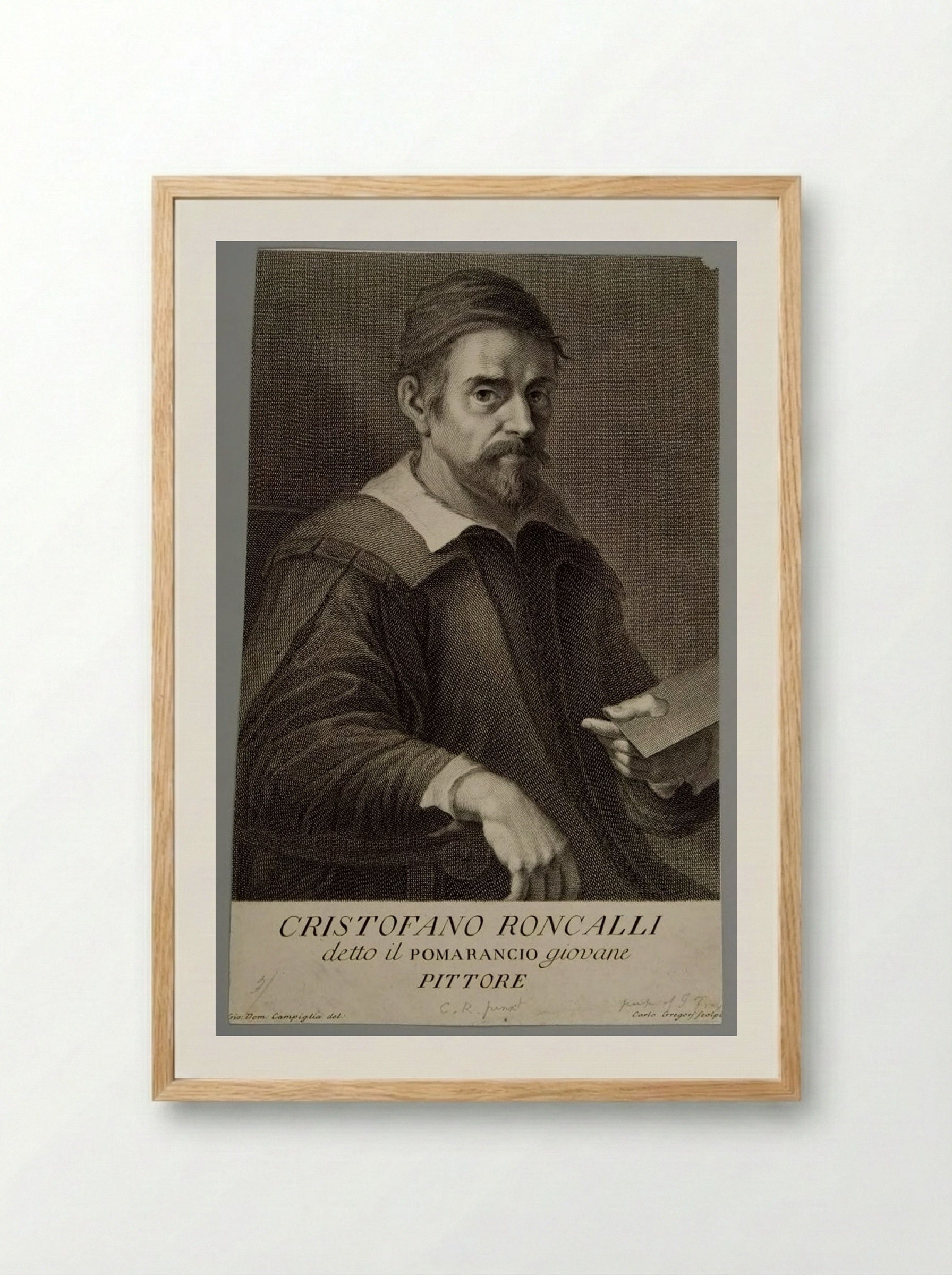 Portrait of Cristofano Roncalli - Carlo Gregori - Framed Print Wood