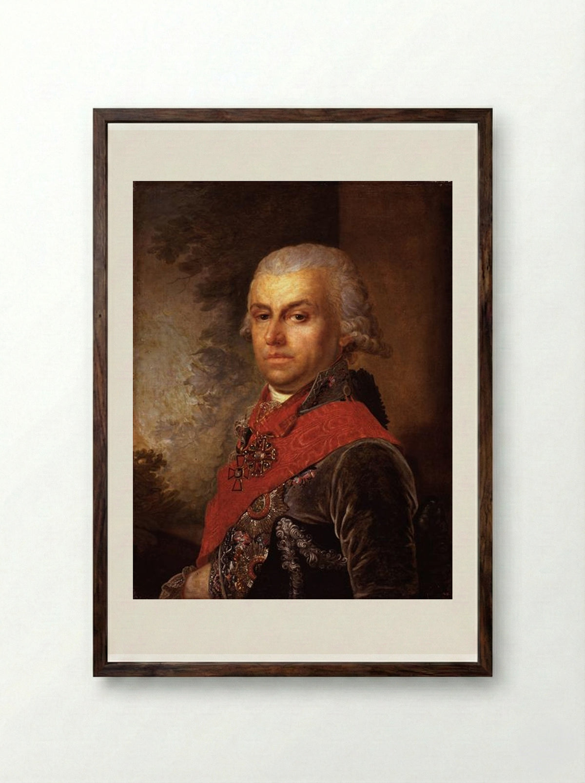 Portrait of D. P. Troschinsky - Vladimir Borovikovsky - Framed Print Dark Wood