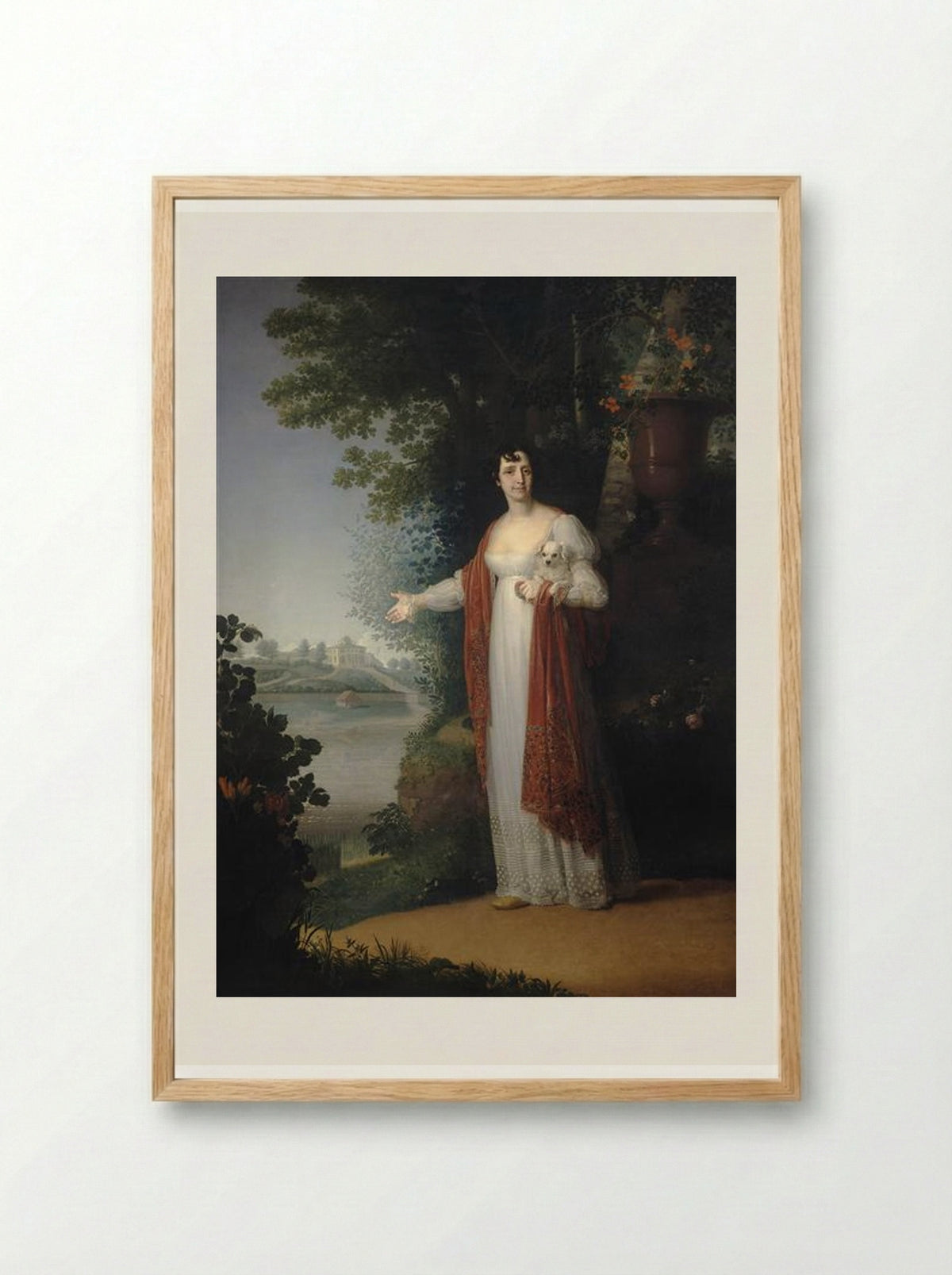 Portrait of D.A. Derzhavina - Vladimir Borovikovsky - Framed Print Wood
