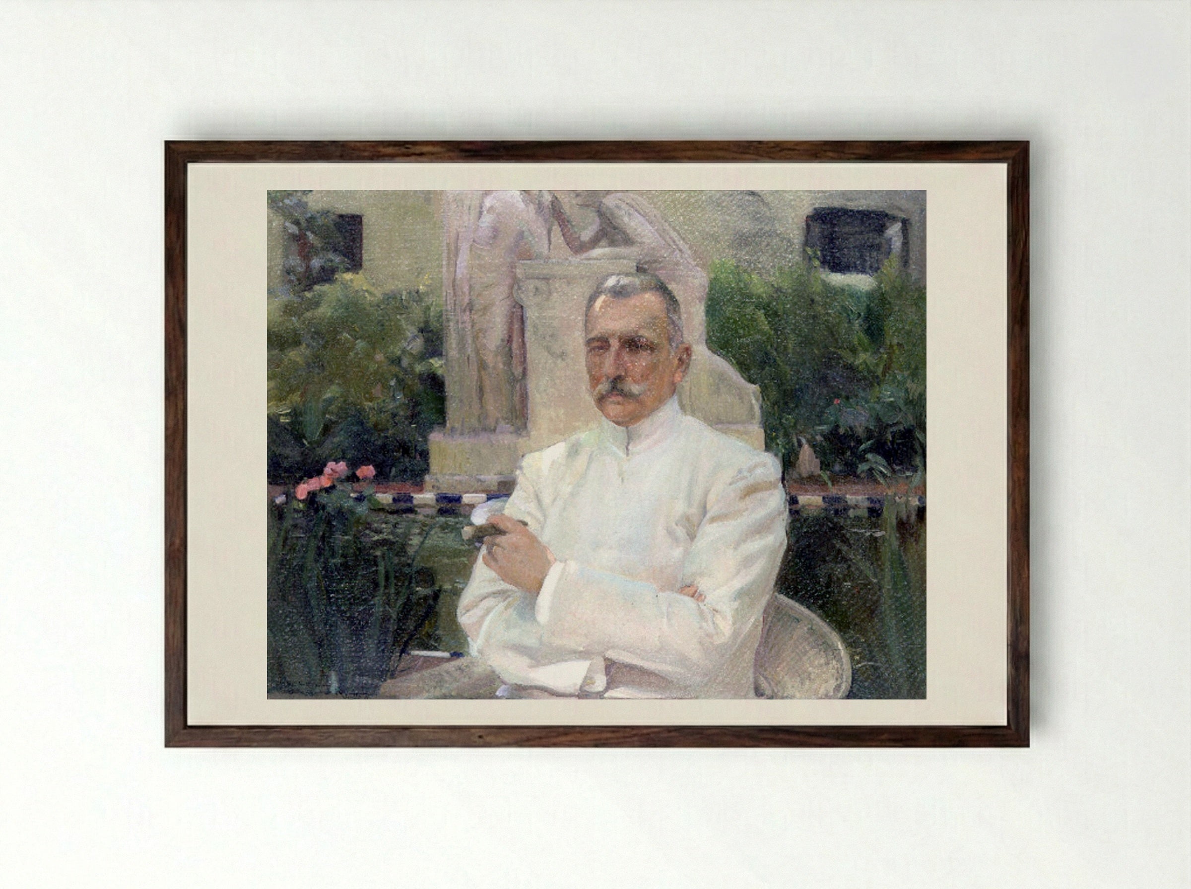 Portrait of D. Amalio Gimeno - Joaquín Sorolla - Framed Print Dark Wood