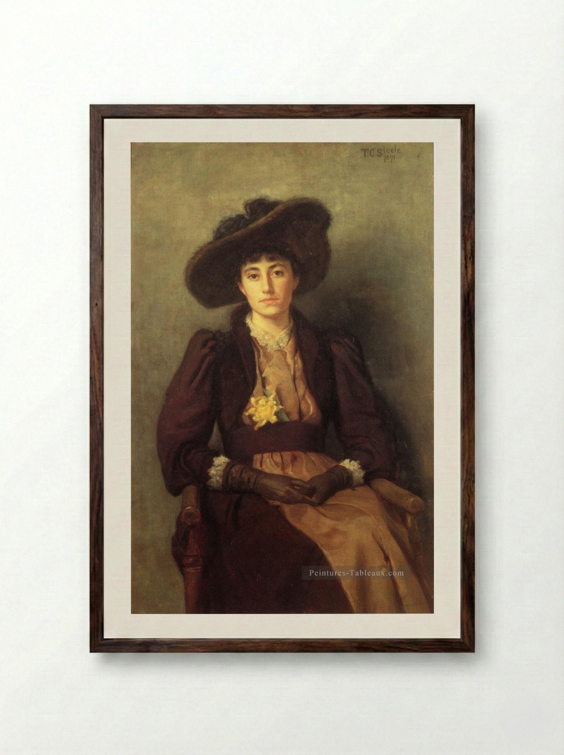 Portrait of Daisy - T. C. Steele - Framed Print Dark Wood