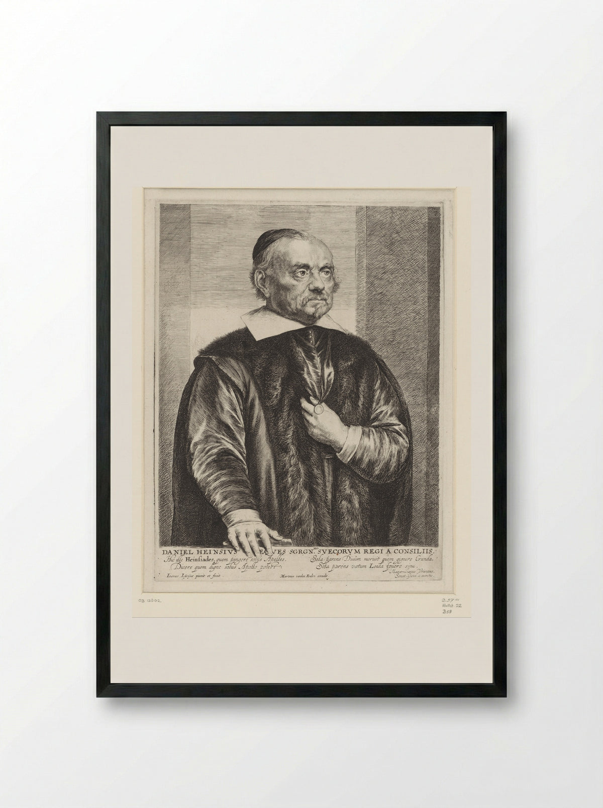 Portrait of Daniël Heinsius - Jan Lievens - Framed Print Black