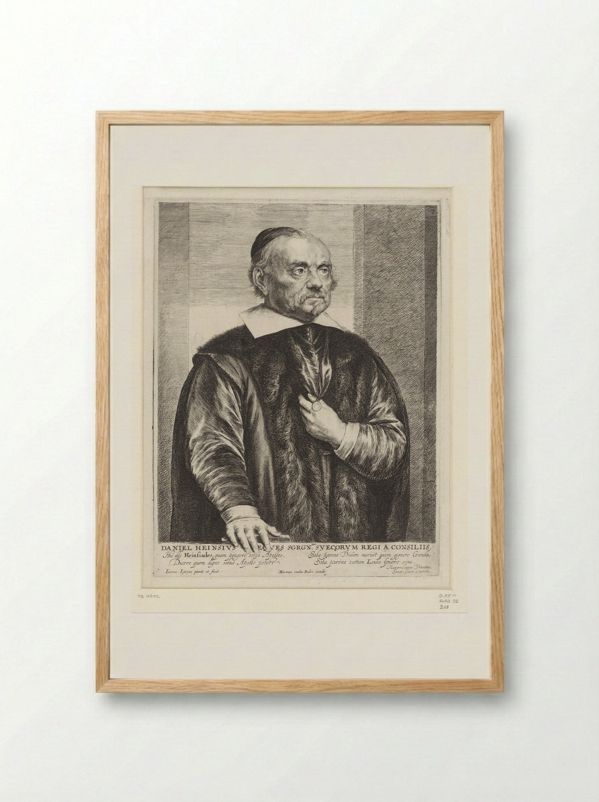 Portrait of Daniël Heinsius - Jan Lievens - Framed Print Wood