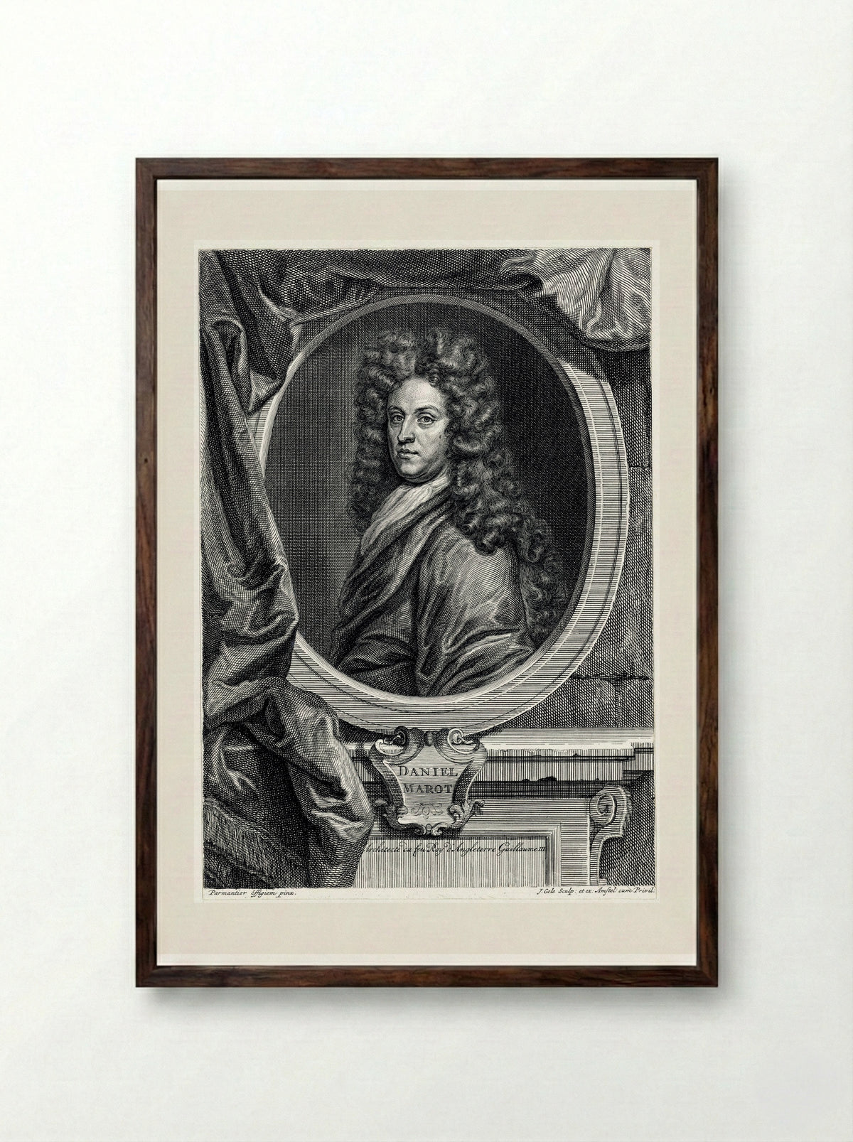 Portrait of Daniël Marot (I) - Daniël Marot (I) - Framed Print Dark Wood