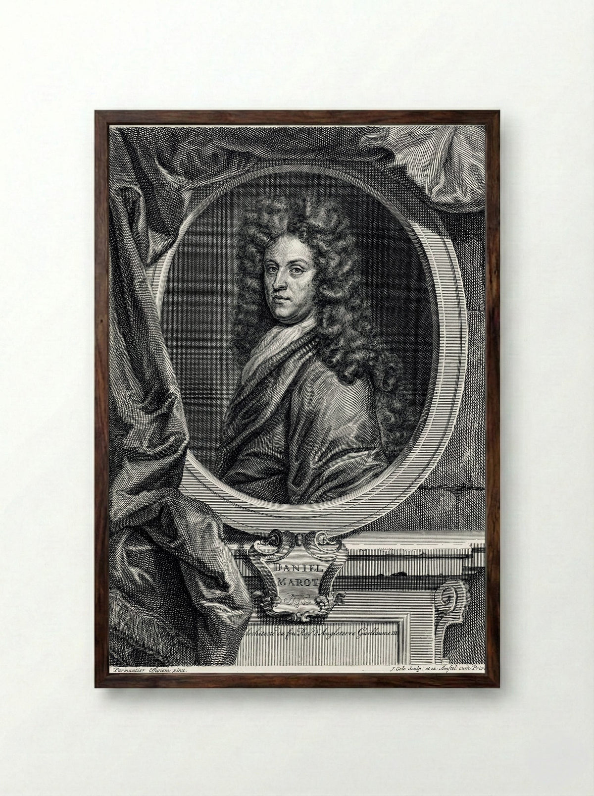 Portrait of Daniël Marot (I) - Daniël Marot (I) - Framed Print Dark Wood