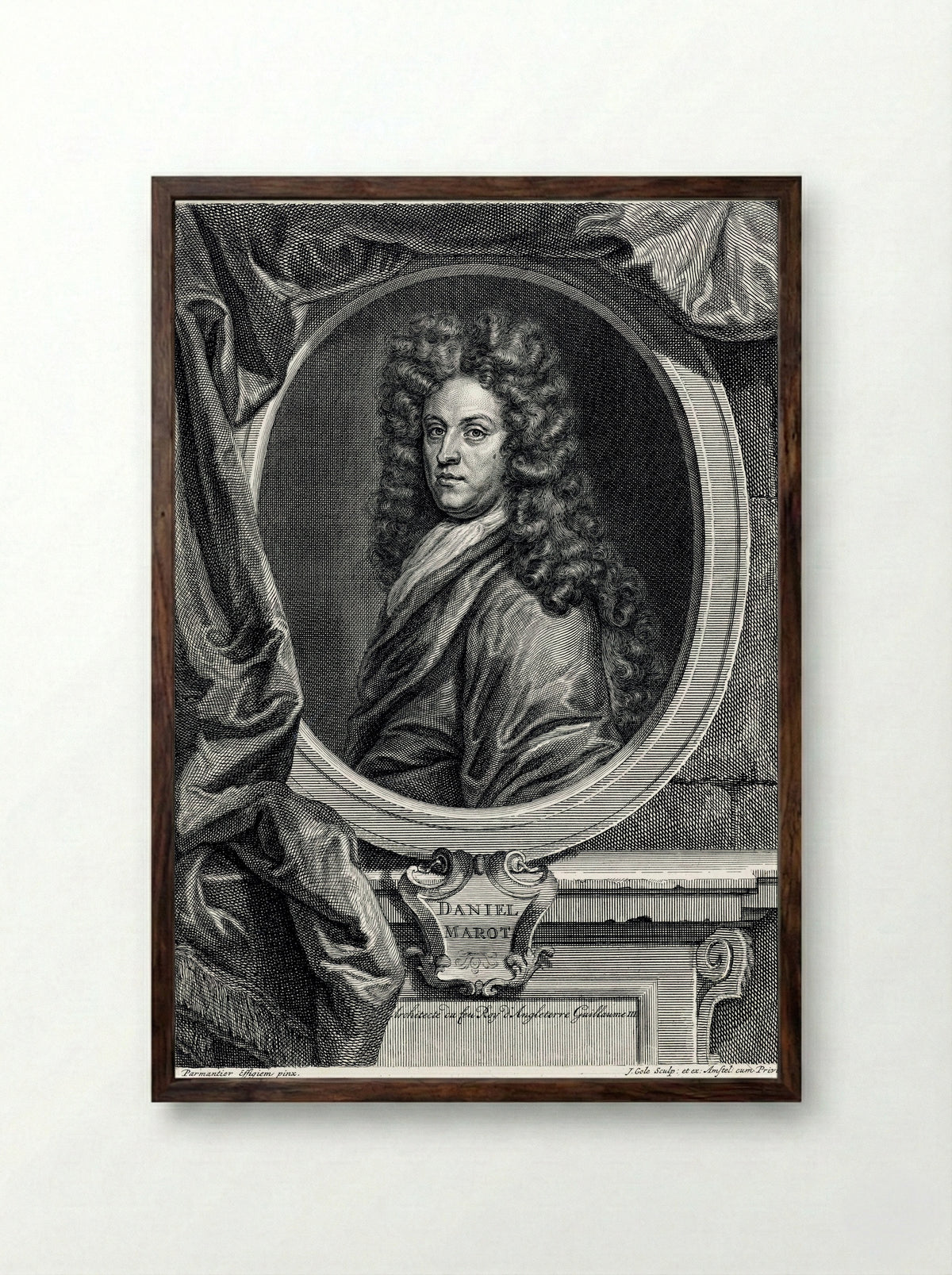 Portrait of Daniël Marot (I) - Daniël Marot (I) - Framed Print Dark Wood