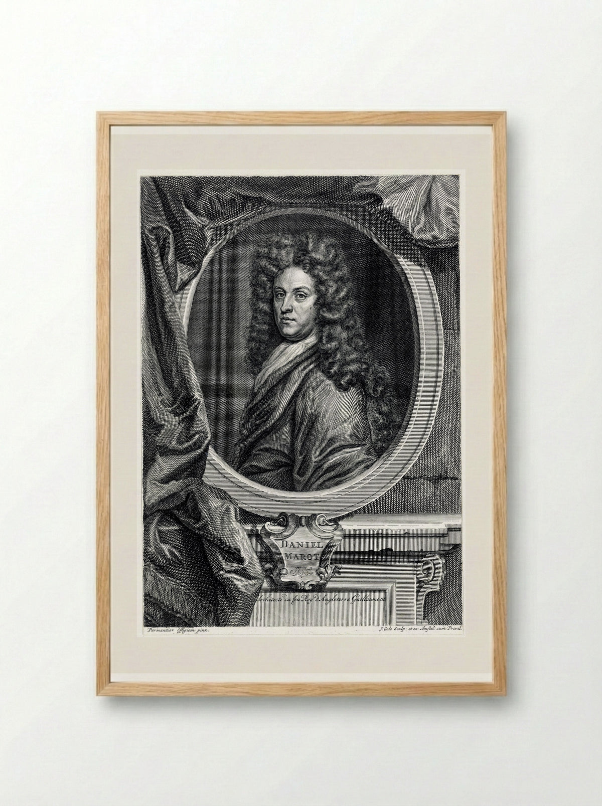 Portrait of Daniël Marot (I) - Daniël Marot (I) - Framed Print Wood