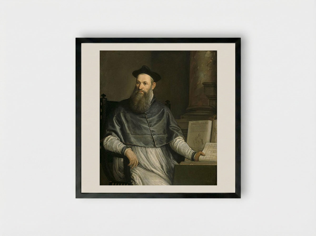 Portrait of Daniele Barbaro - Paolo Veronese - Framed Print Black