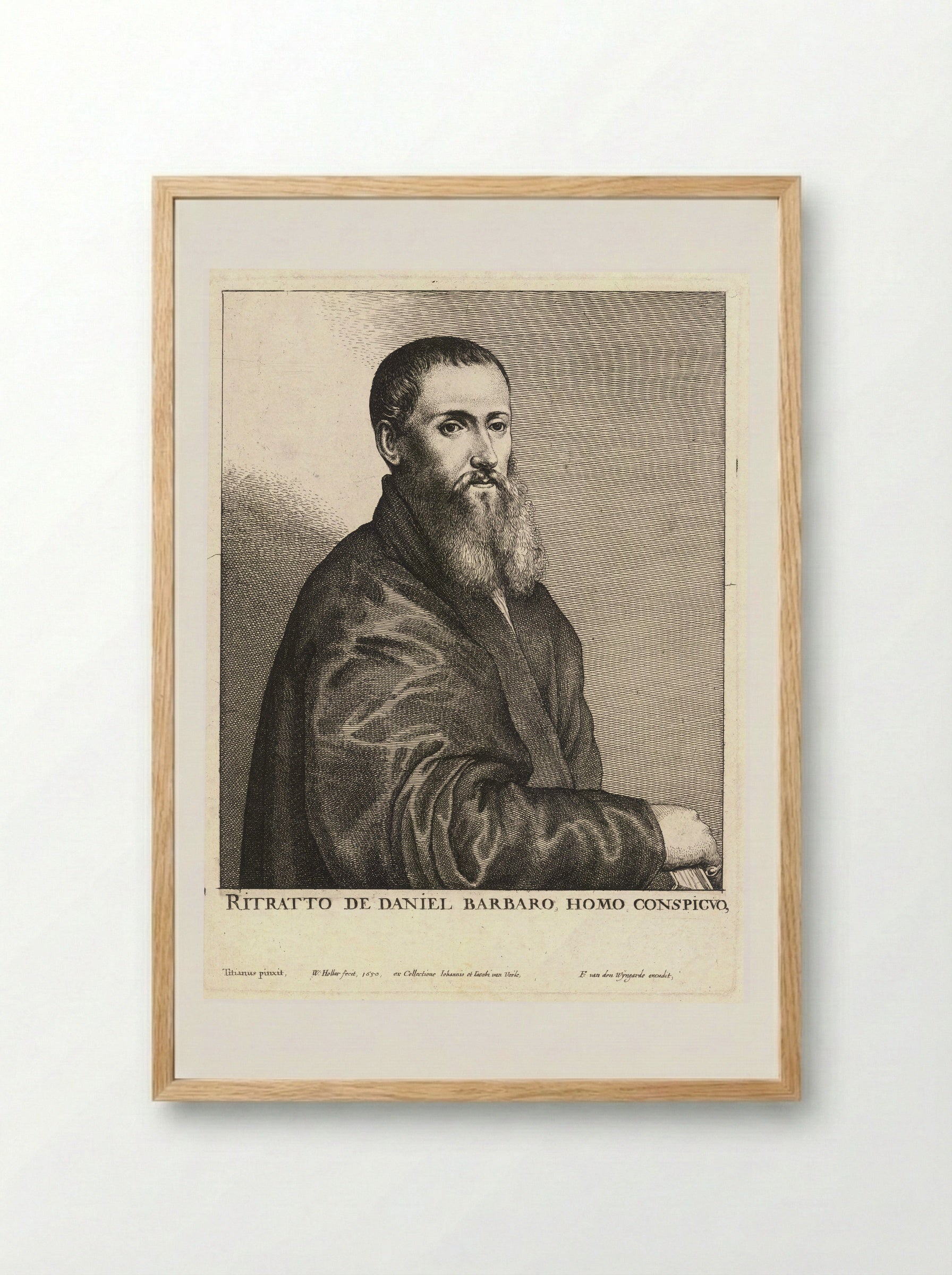 Portrait of Daniele Barbaro - Wenceslaus Hollar - Framed Print Wood