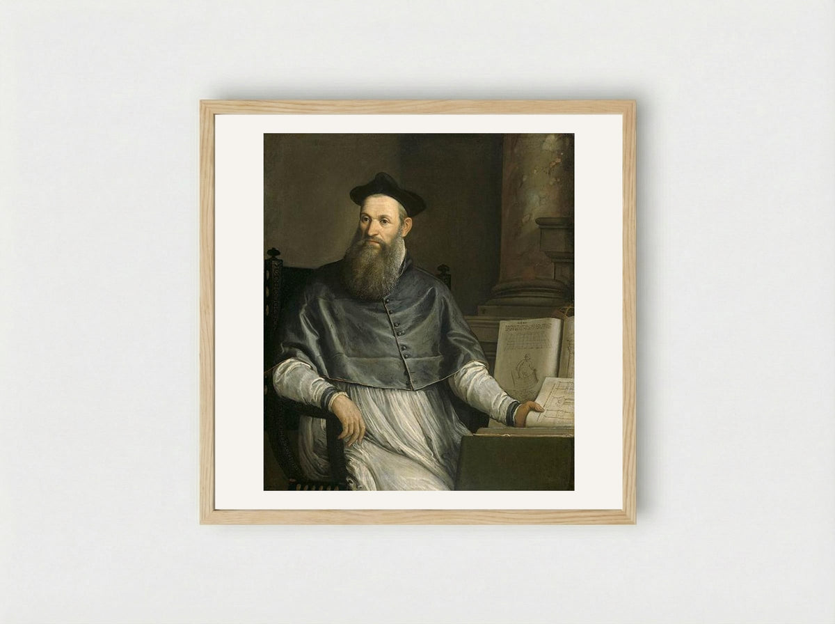 Portrait of Daniele Barbaro - Paolo Veronese - Framed Print Wood
