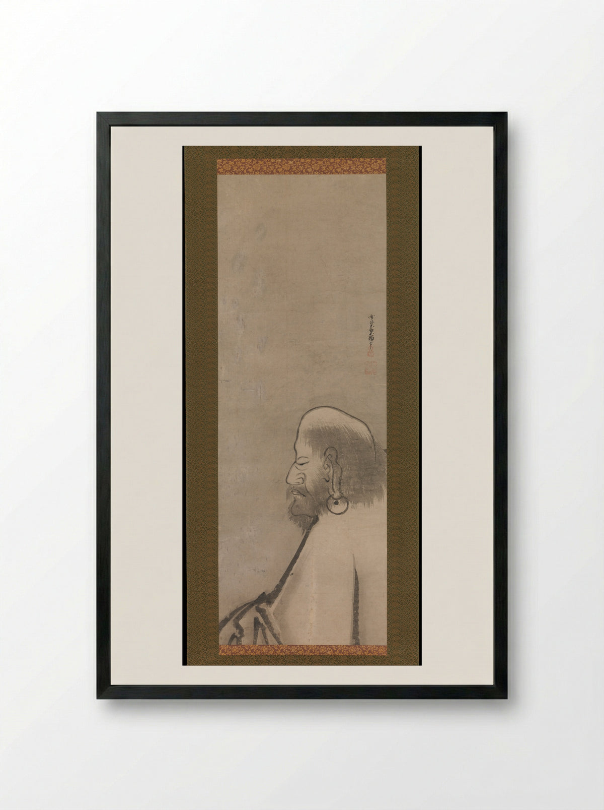 Portrait of Daruma - Unkoku Tōgan - Framed Print Black