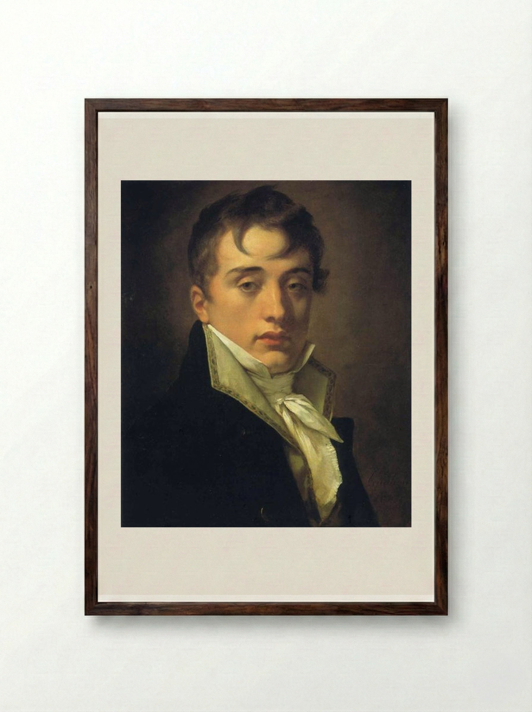 Portrait of David Johnston - Pierre-Paul Prud'hon - Framed Print Dark Wood